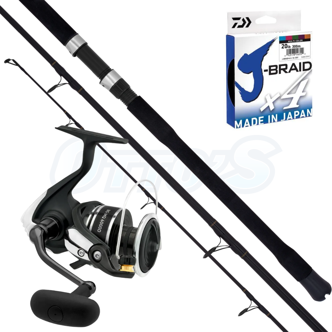Daiwa BG BW & BG MW 8000 PE4 Spinning Fishing Combo