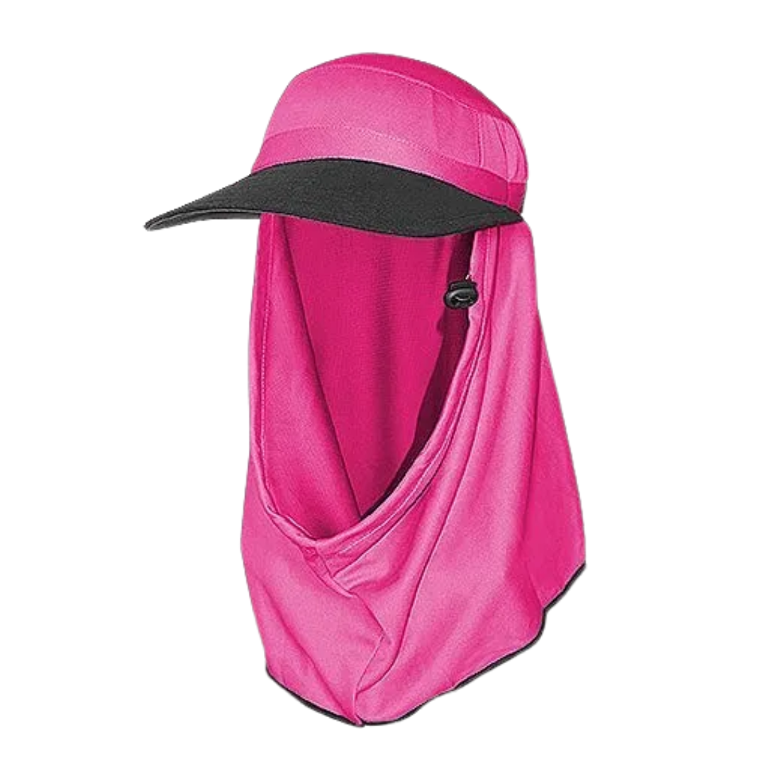 Sun Protection Adapt-A-Cap Hibiscus Pink Frillneck Style Hat