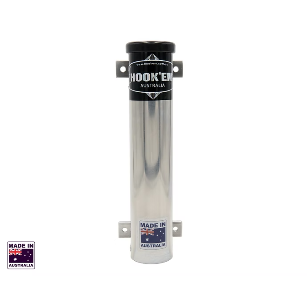 Hook'em Vertical Side Mount Rod Holder 260mm x 50mm Stainless Steel