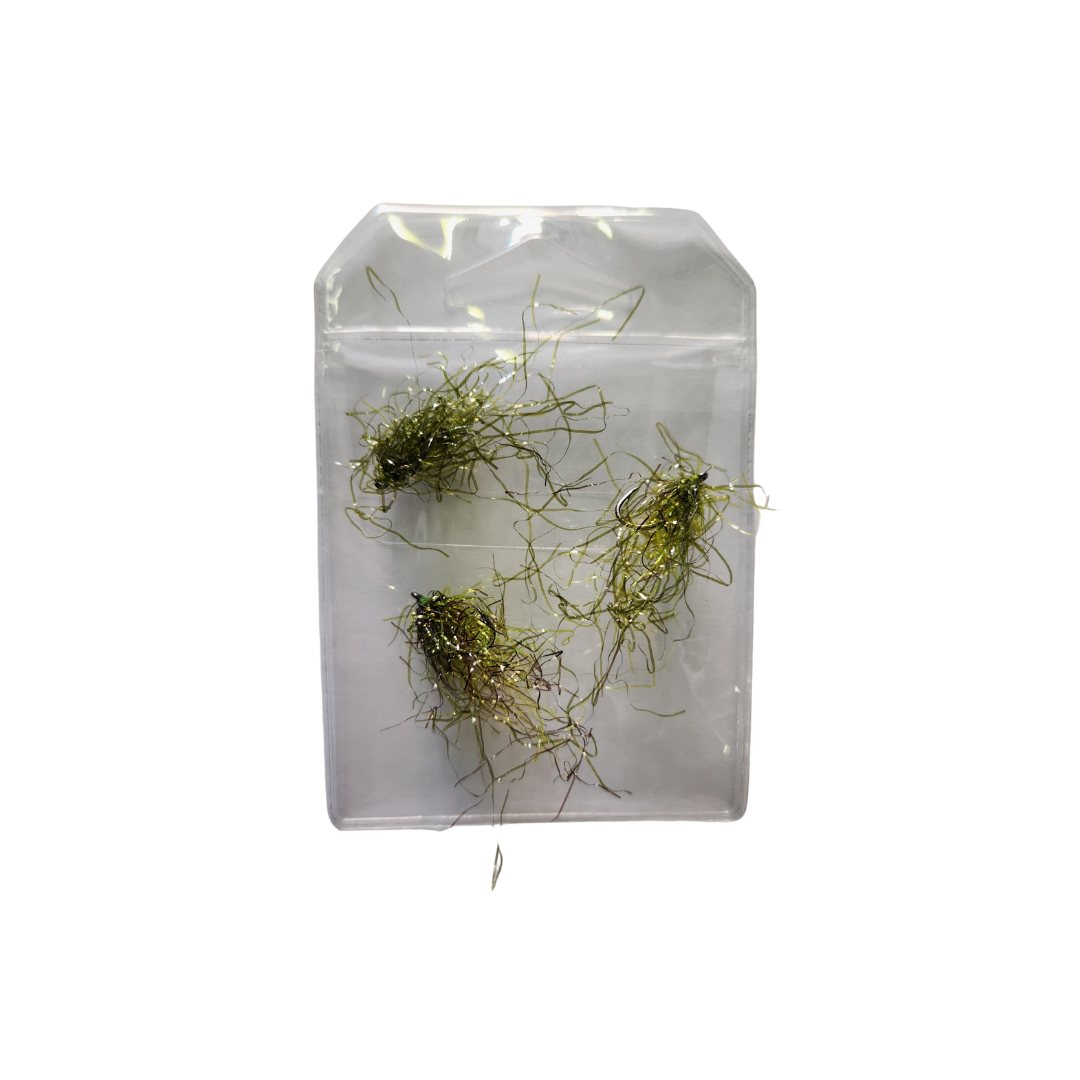 Otto's Hand Tied Weed Fly's For Blackfish / Drummer etc - 3 pack