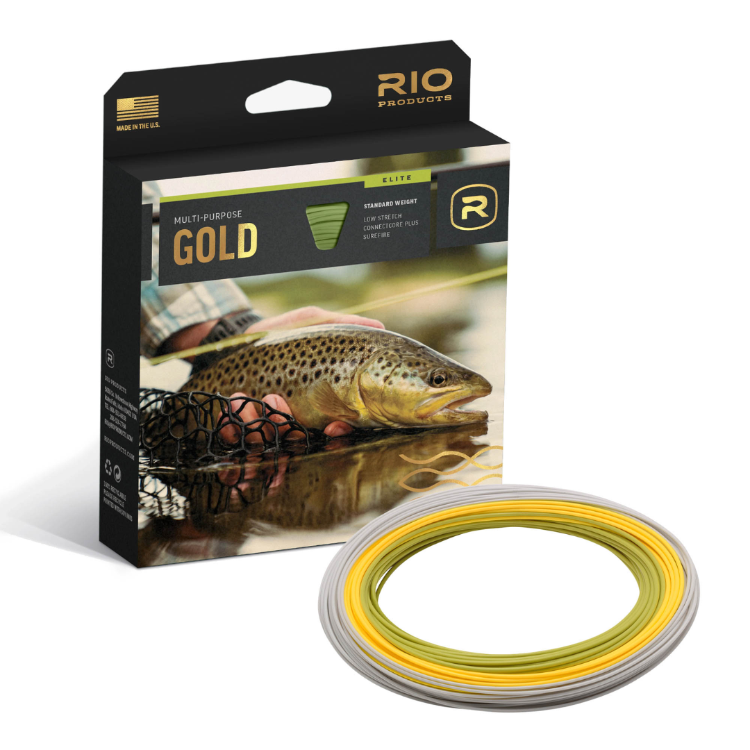 2025 RIO Elite Multi-Purpose Gold ~ 5 Weight ~ Low Stretch ~ Moss/Gold/Grey ~ Floating Fly Line