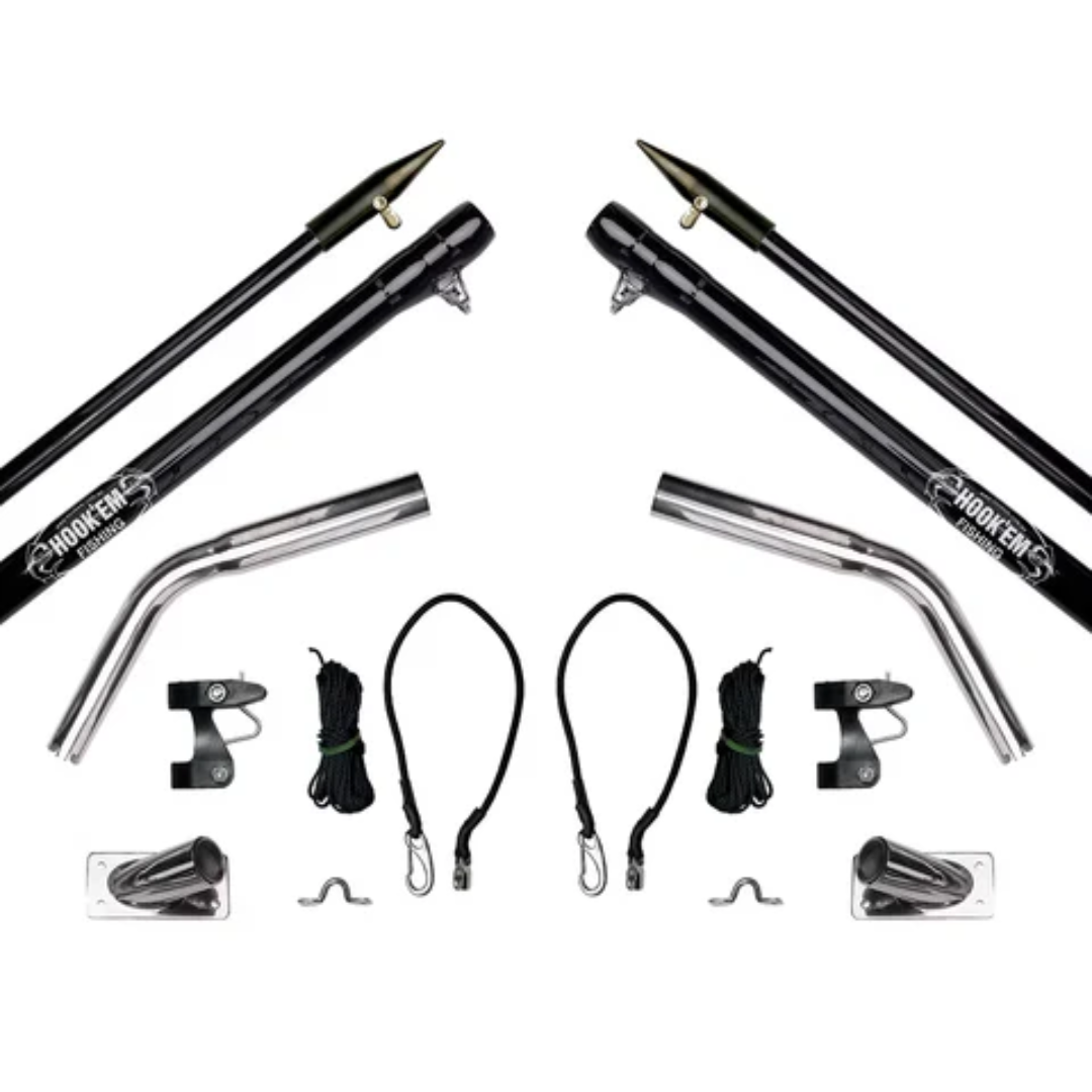 Hook'em Economy Black Fibreglass Outrigger Set