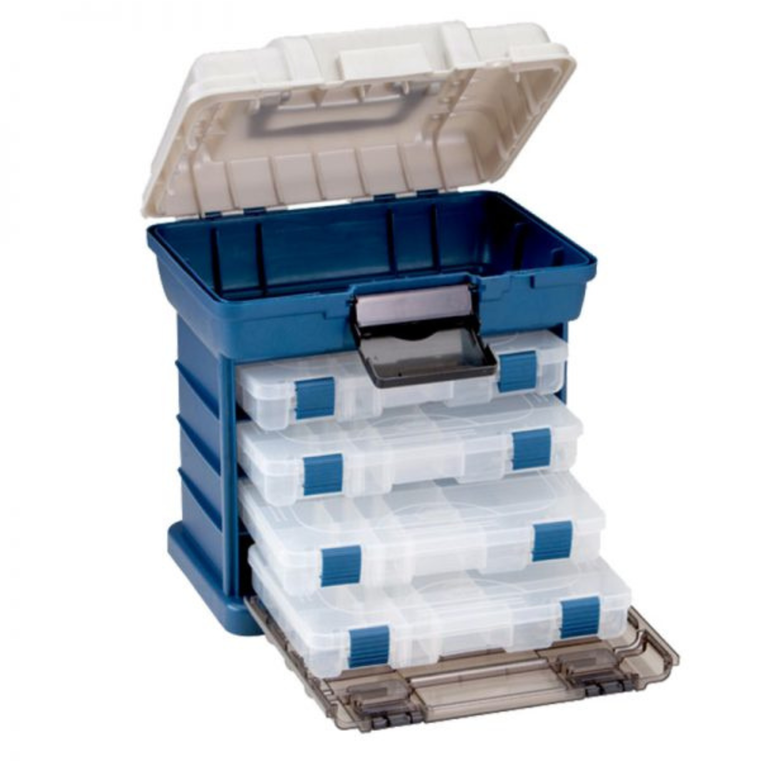 Plano 1364 4-By 3600 Rack System Tackle Box Blue & Clear