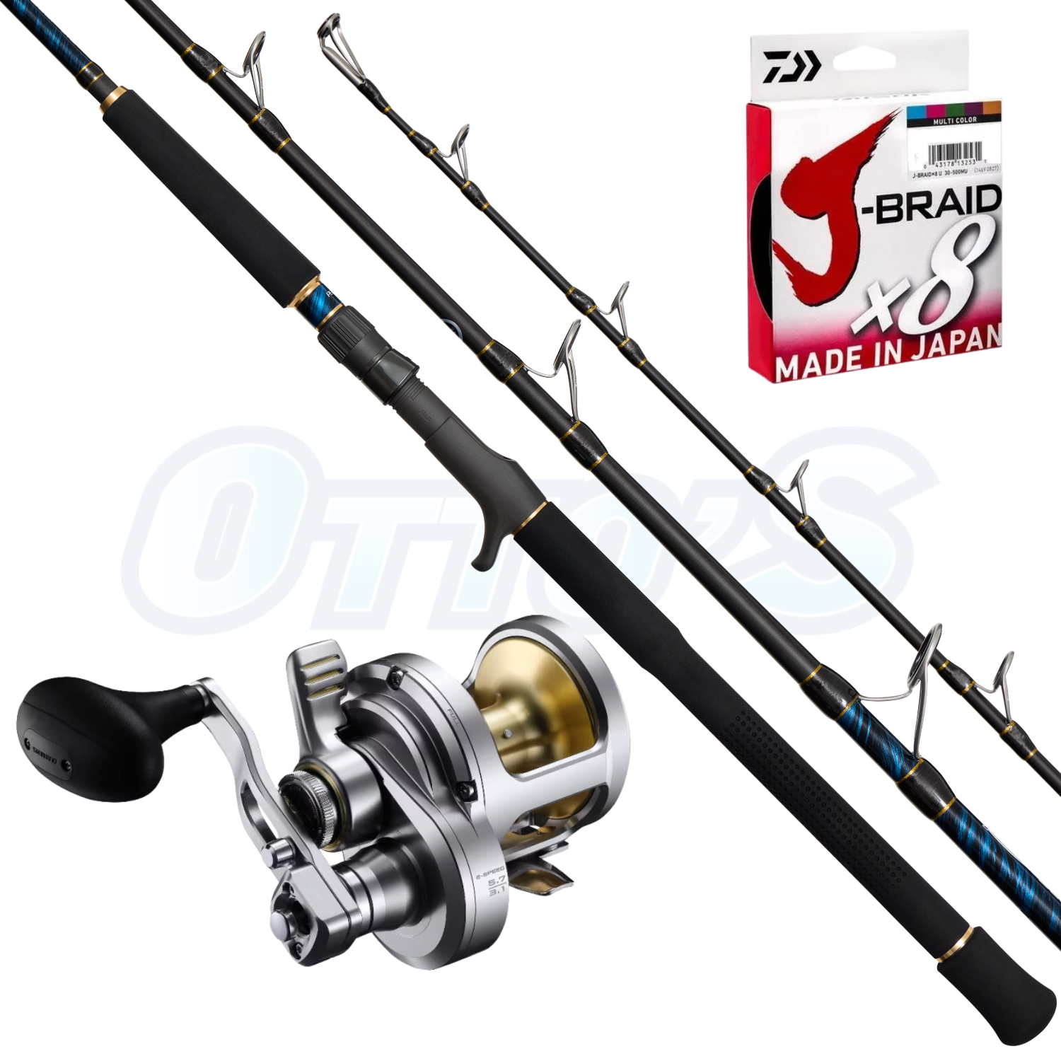 Shimano Talica 12 & T-Curve PE8 Overhead Jigging Fishing Combo