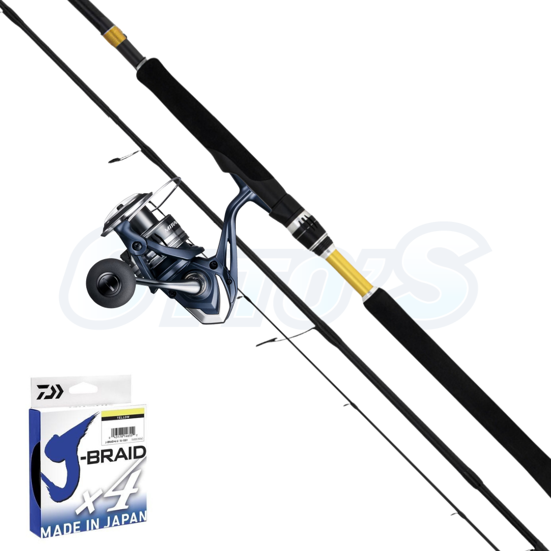 Shimano Miravel 5000 & Shimano Revolution 6ft6 &Daiwa J Braid 20lbs Estuary Fishing Combo Heavy