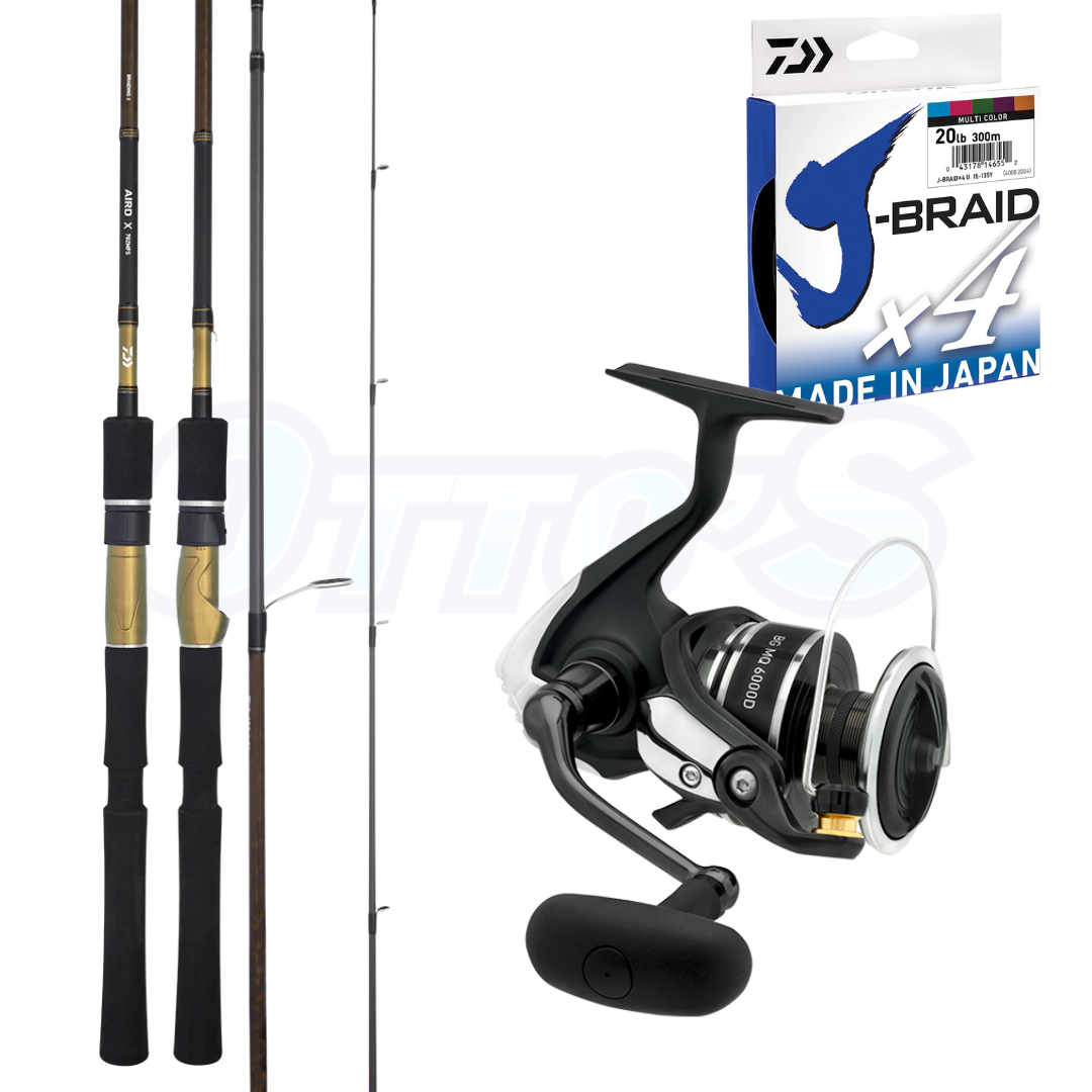 Daiwa BG MQ and Aird X Rockfishing Fishing Combo Heavy