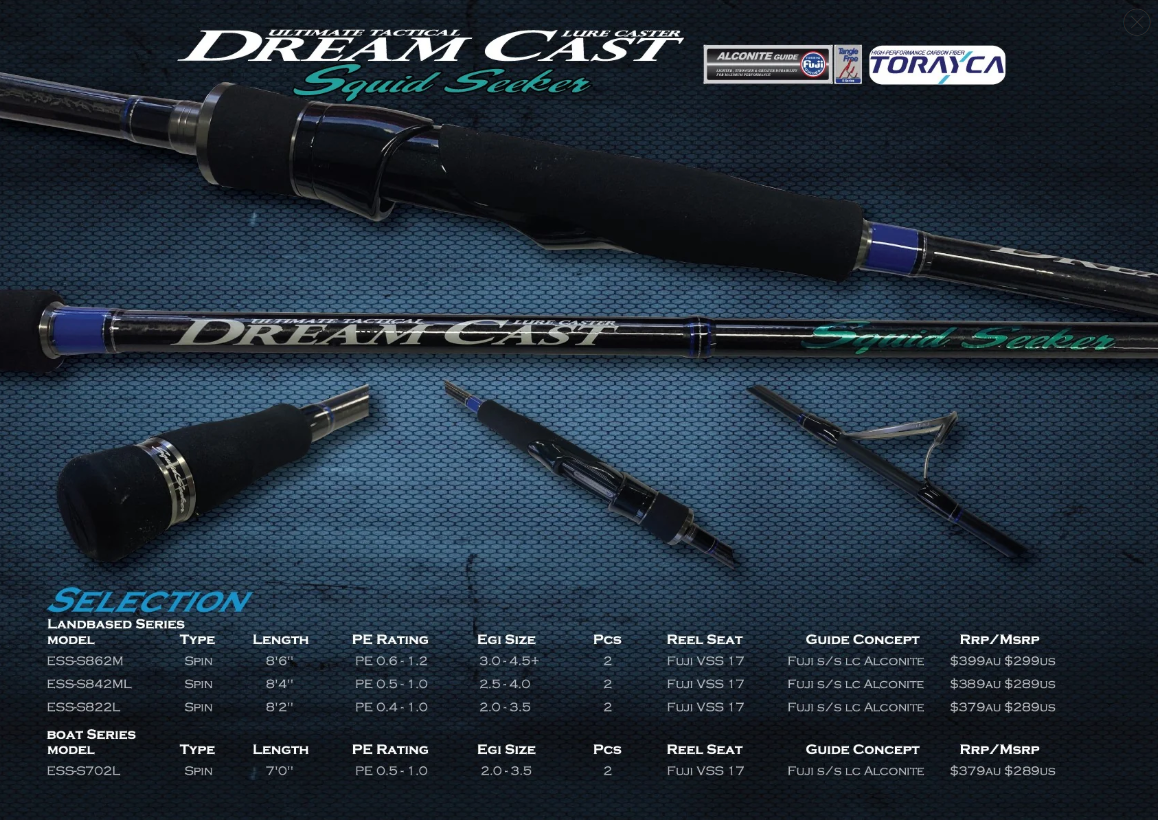 Oceans Legacy Dream Cast Squid Seeker Rods