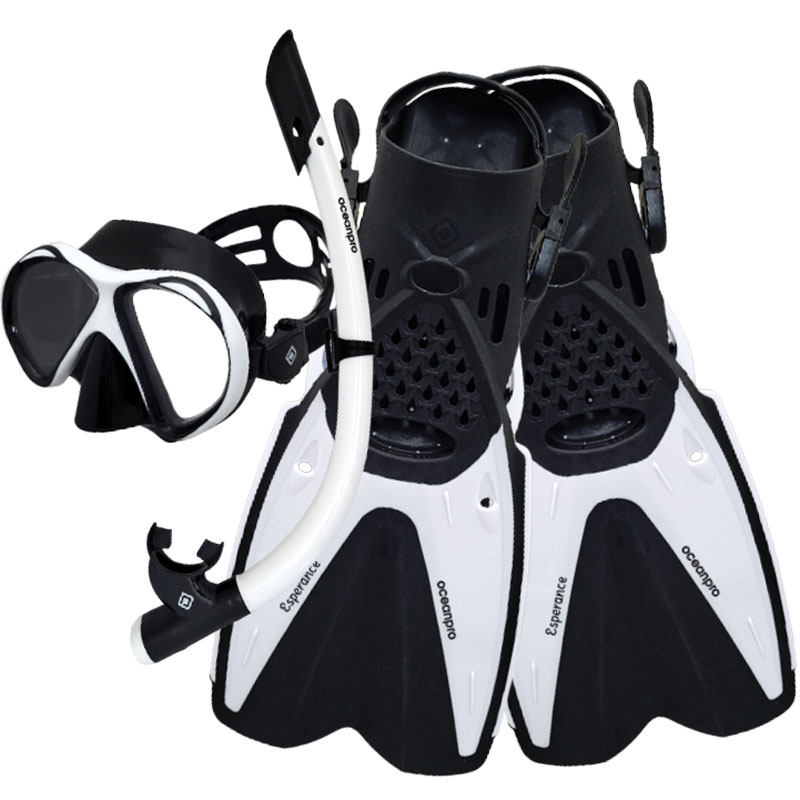 Esperance Mask Snorkel Fin Set White 