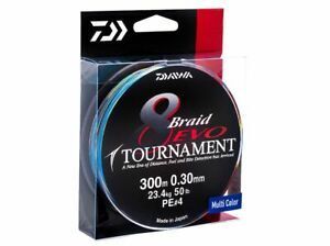 Daiwa Tournament Evo 8 Braid Multi Colour 300m-Otto's  Tackle World