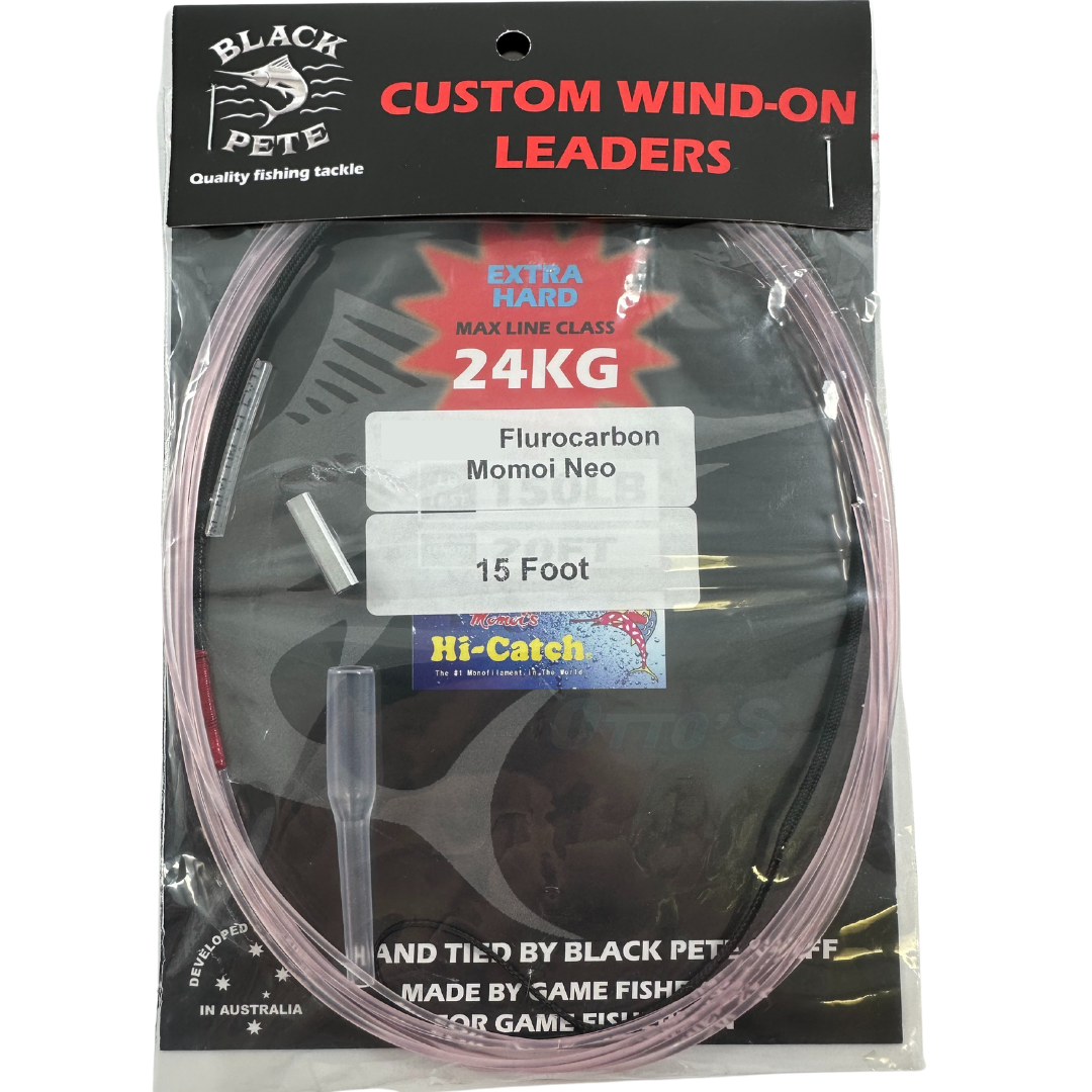 Black Pete Neo Fluorocarbon Wind On leaders 15ft-Otto's  Tackle World