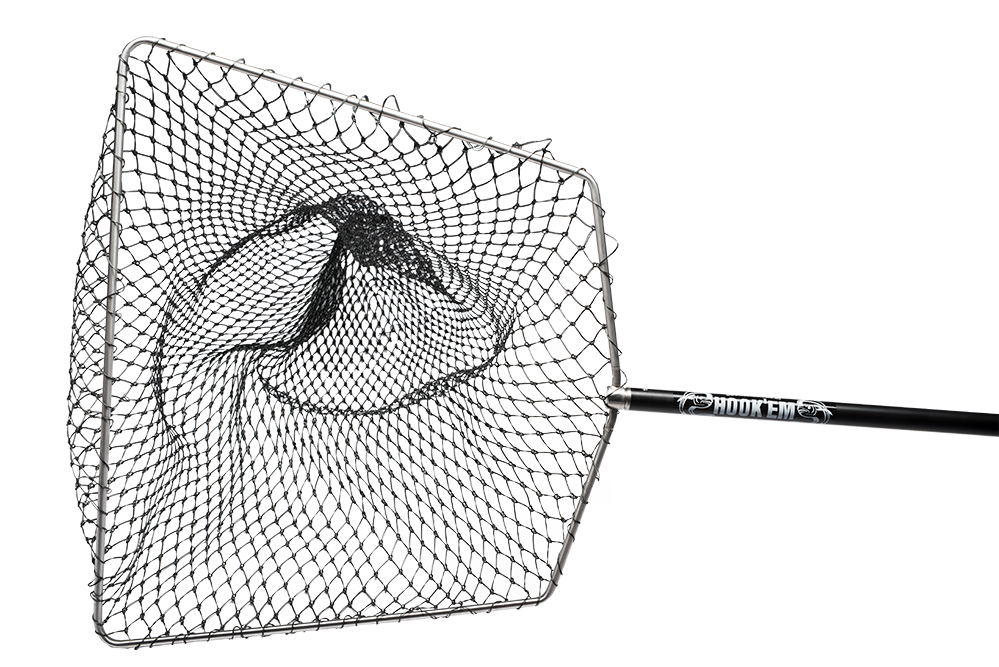 Hook Em 90cm Knotless Coated Braid Net with Fixed 1.2mtr Handle