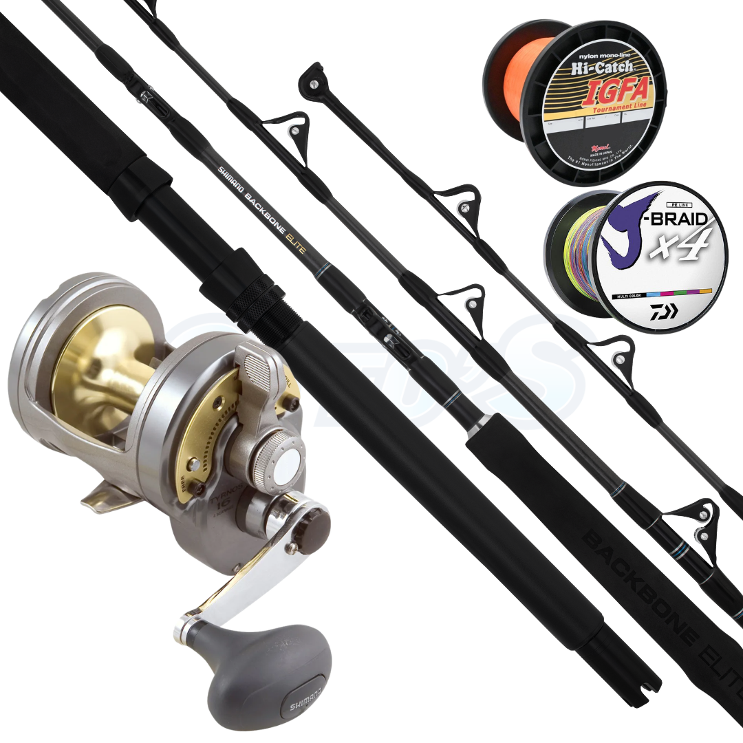 Shimano Tyrnos 16 & Backbone Elite 10kg Gamefishing Combo