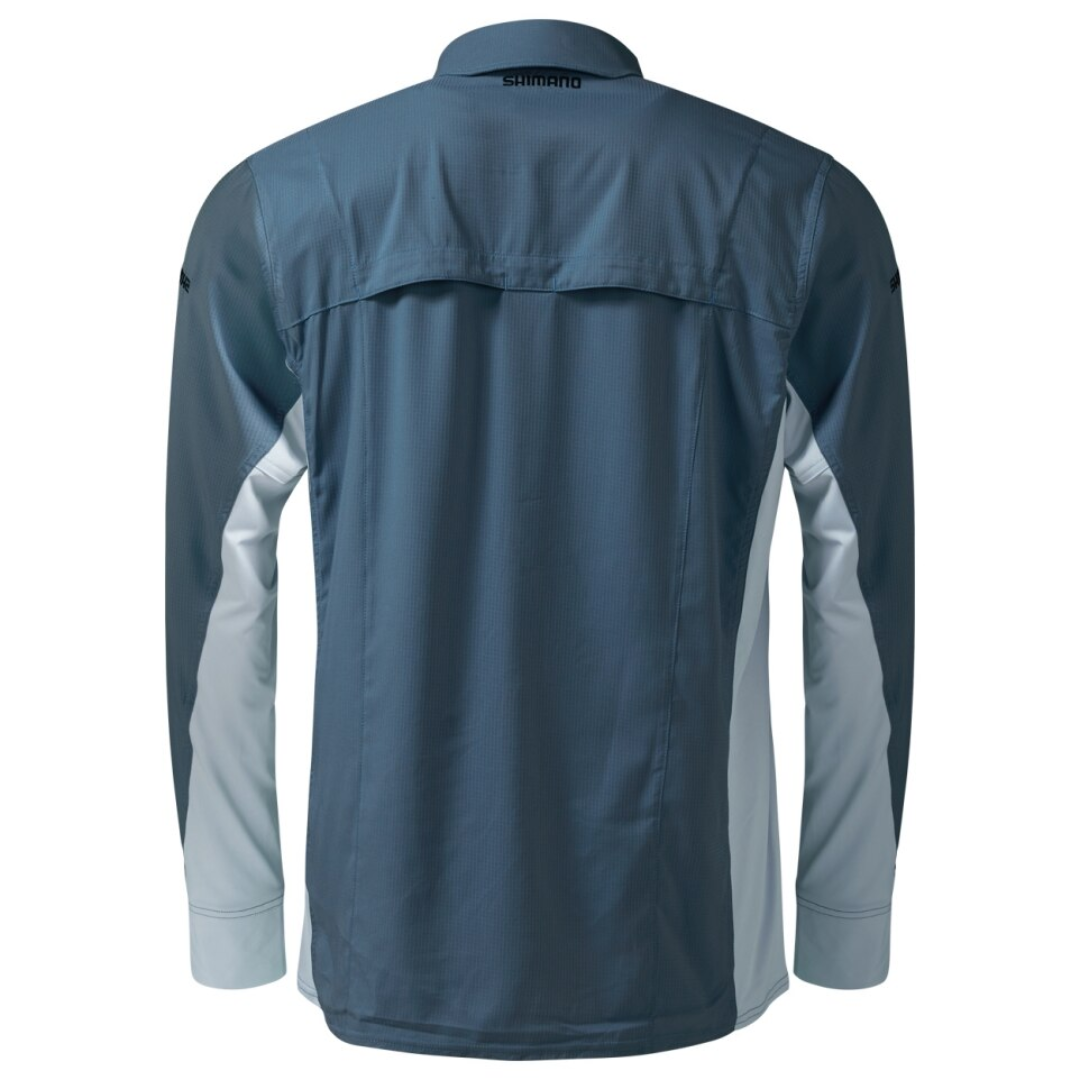 Shimano Pro Stretch Vented Navy Long Sleeve Fishing Shirt