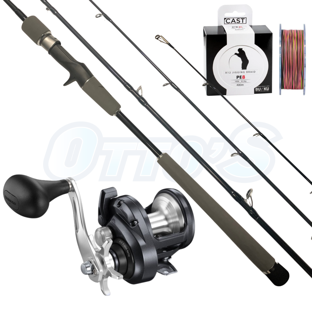 Shimano Torium & Trophy Hunter Overhead Slow Jigging Fishing Combo 