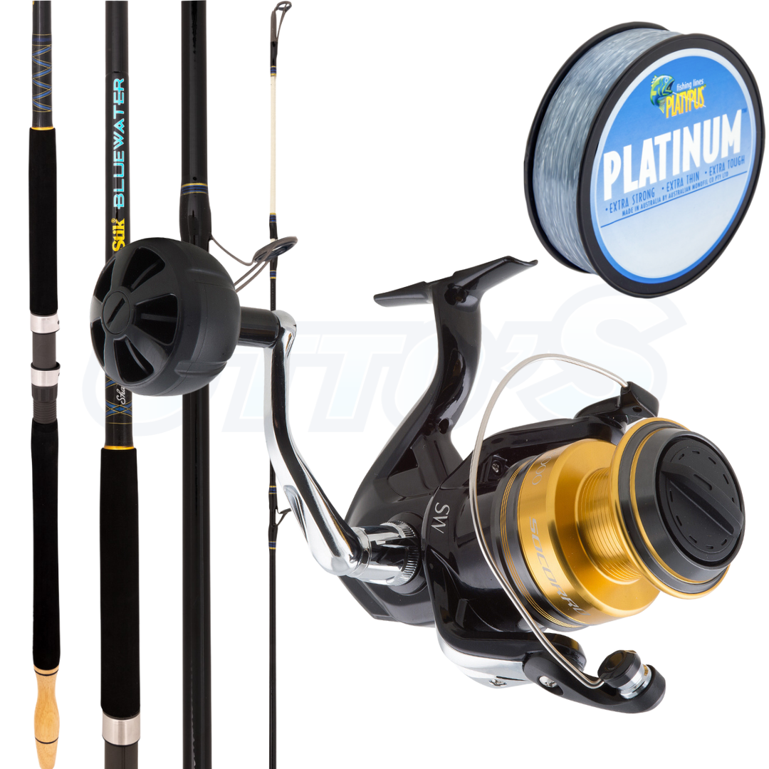 Shimano Socorro 10000 and Ugly Stik Bluewater Surf/Beach Combo Mono