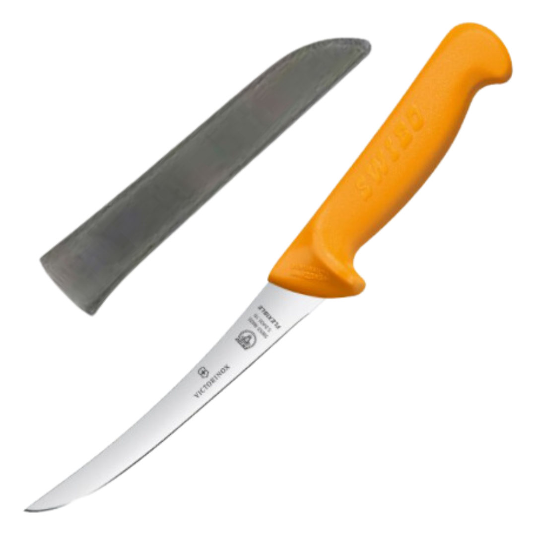 Victorinox Swibo Boning Knife Curved Flexible Blade 16cm With Sheath-Otto's Tackle World