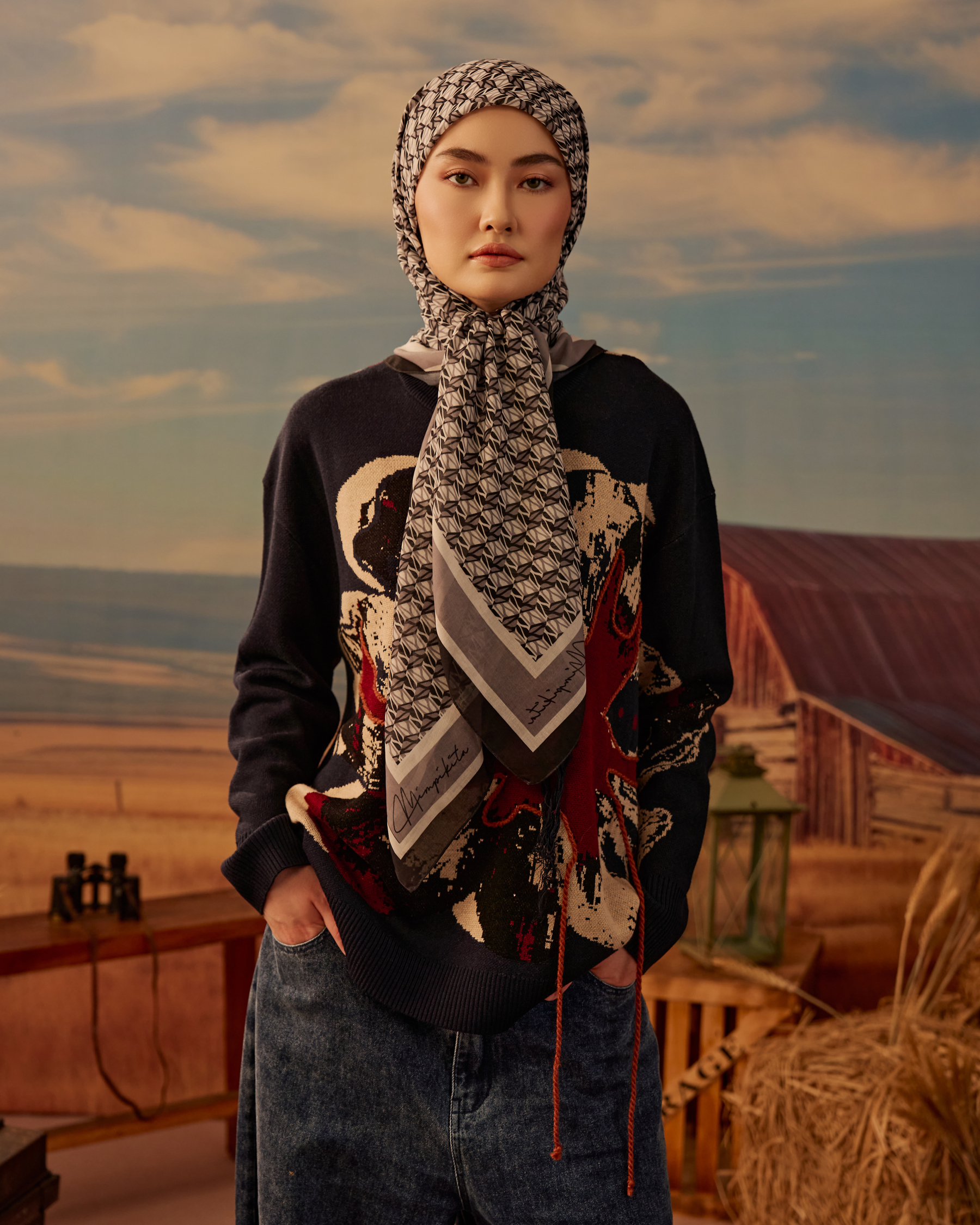 Arica Square Voile Scarf