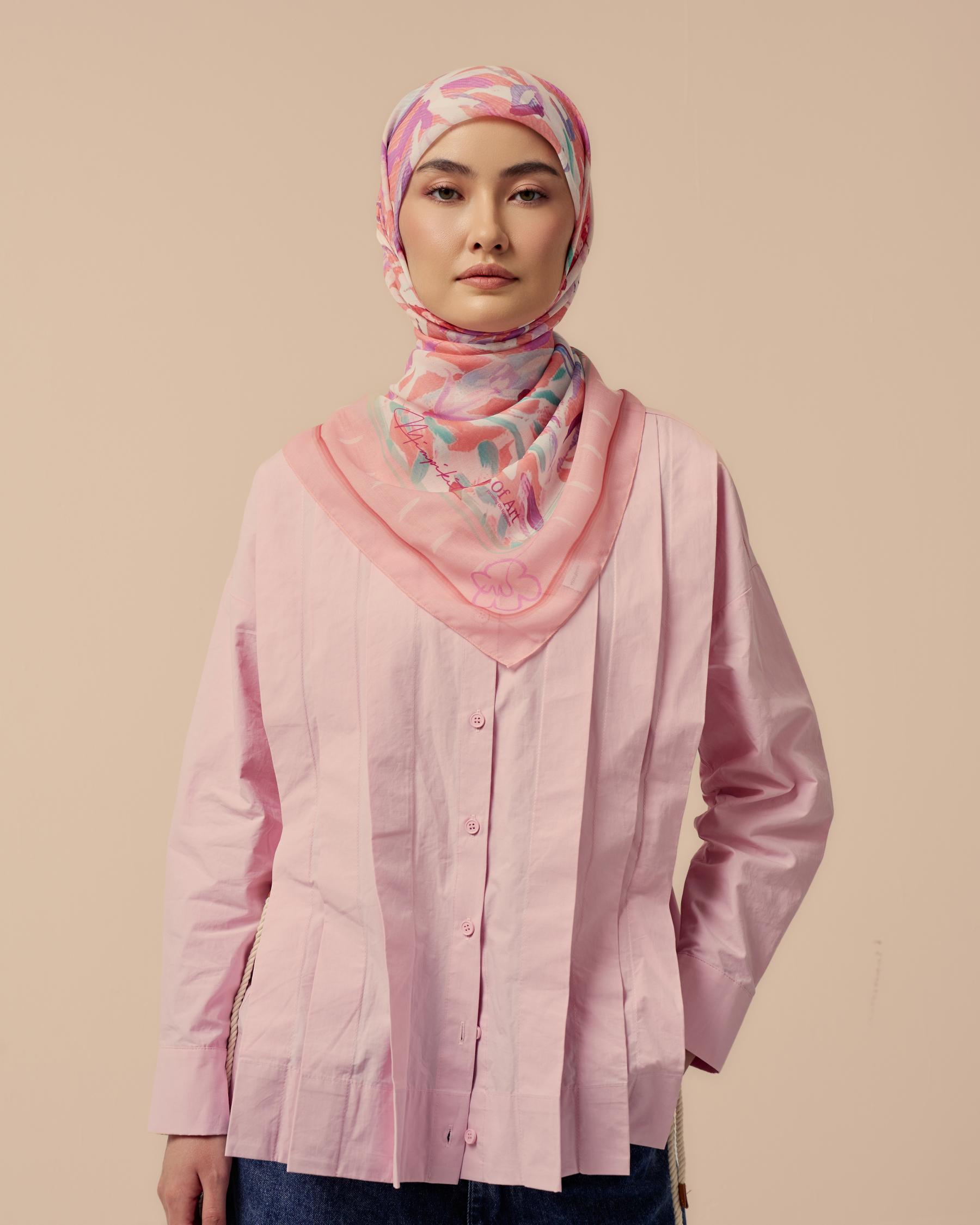 Mimpikita x Pip Of Art "She Blooms" Square Voile Scarf