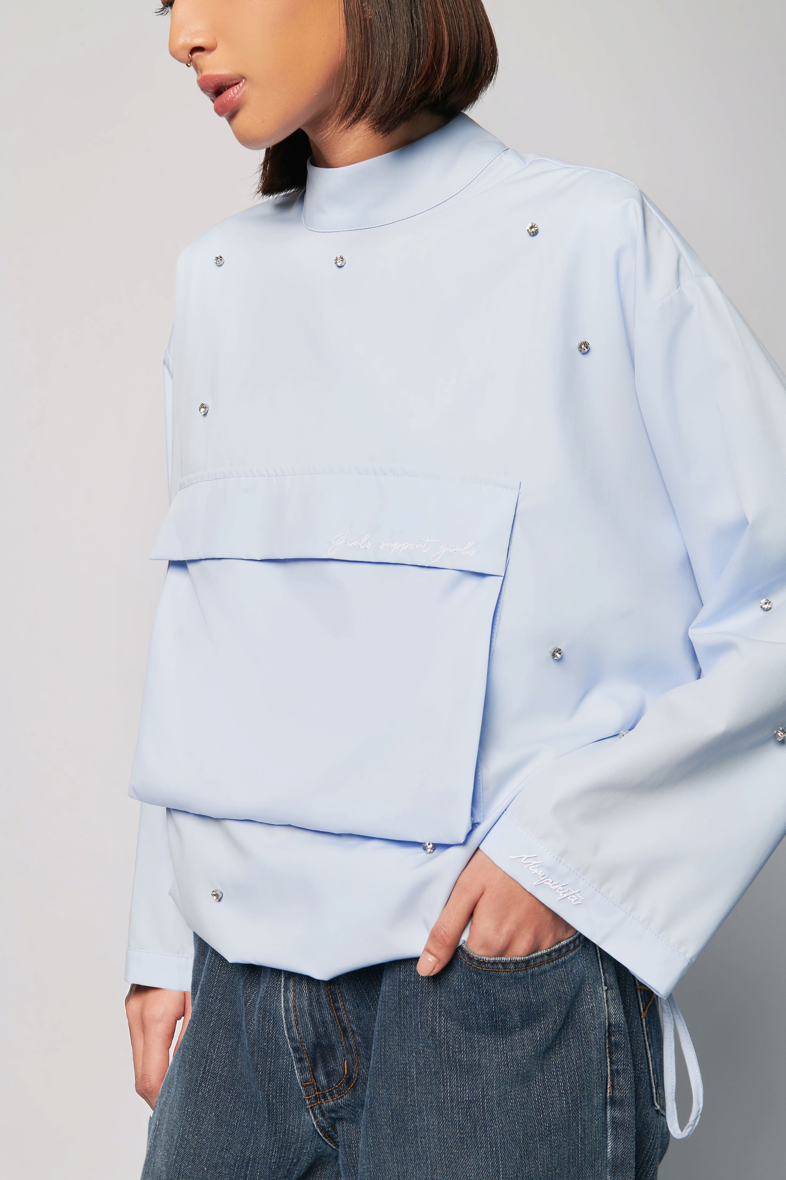 Gemma Baby Blue Pocket Boxy Top