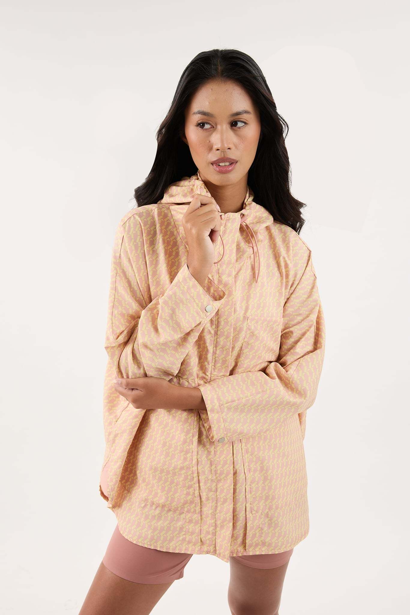 Buy Peach Printed Parka Jacket | Kita&Co – Mimpikita
