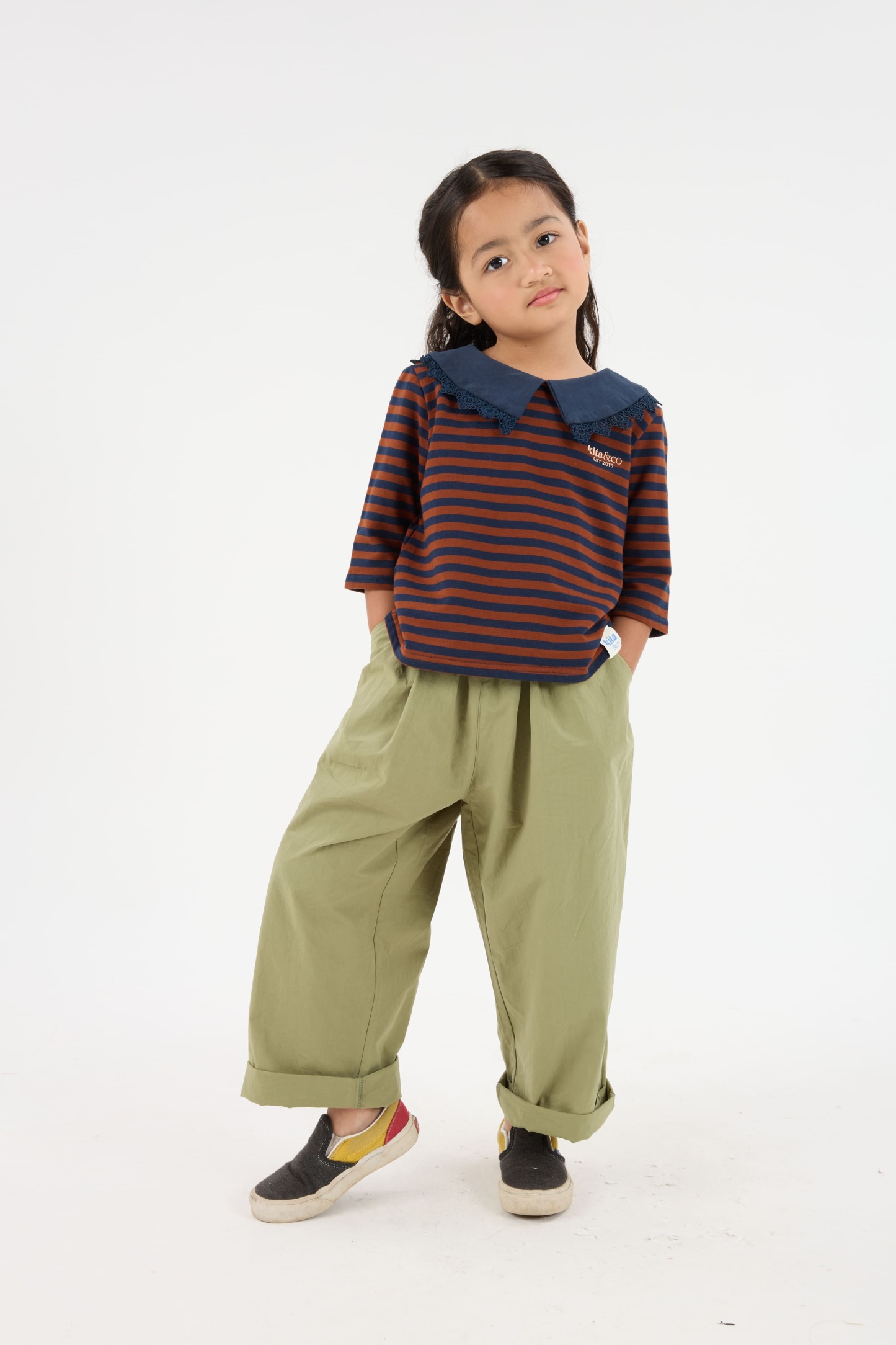 Aman Olive Green Mini Baggy Pants