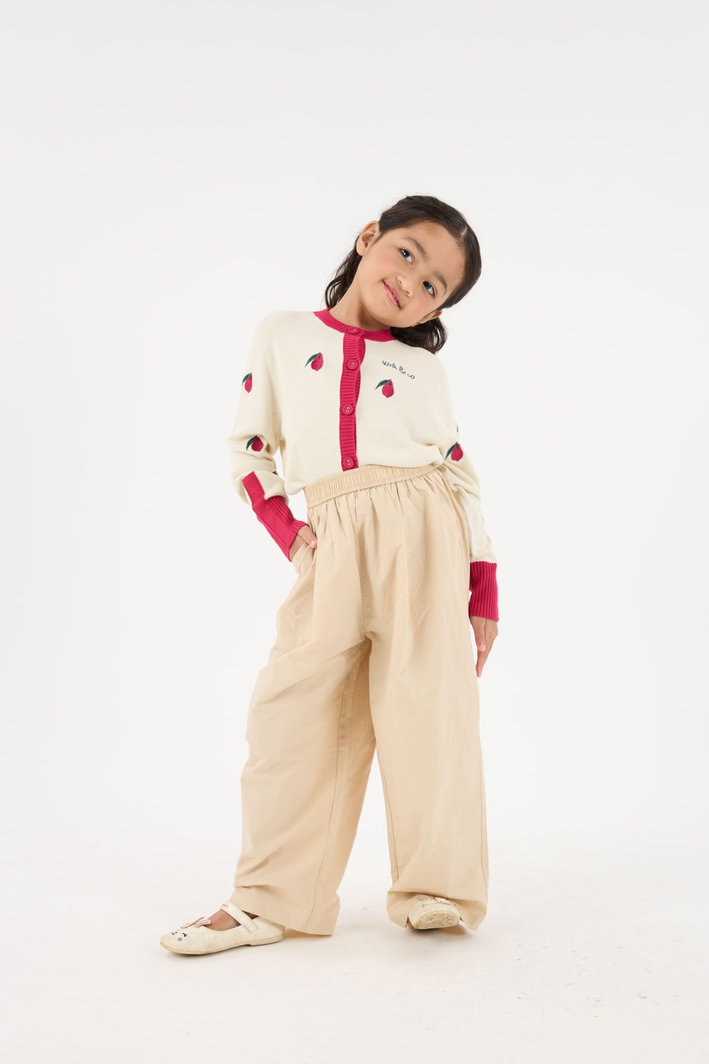 Aman Light Khaki Mini Baggy Pants