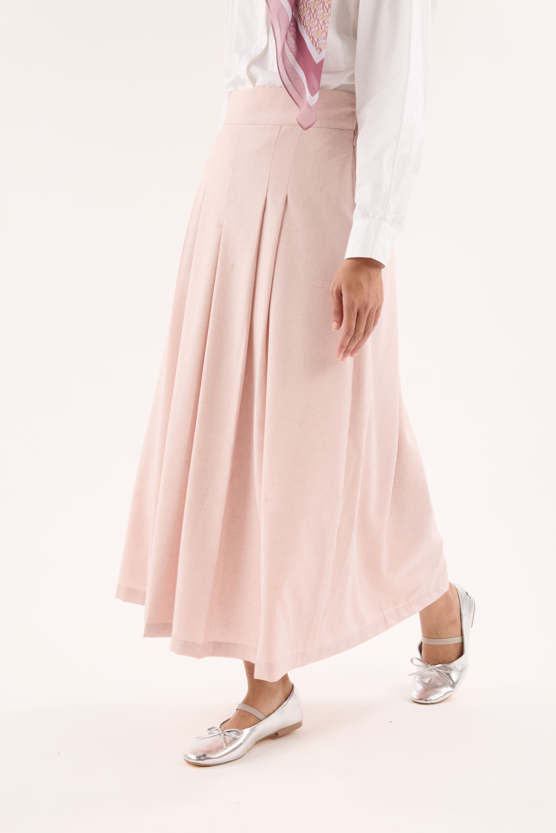 Nelly Pink Pleated Skirt