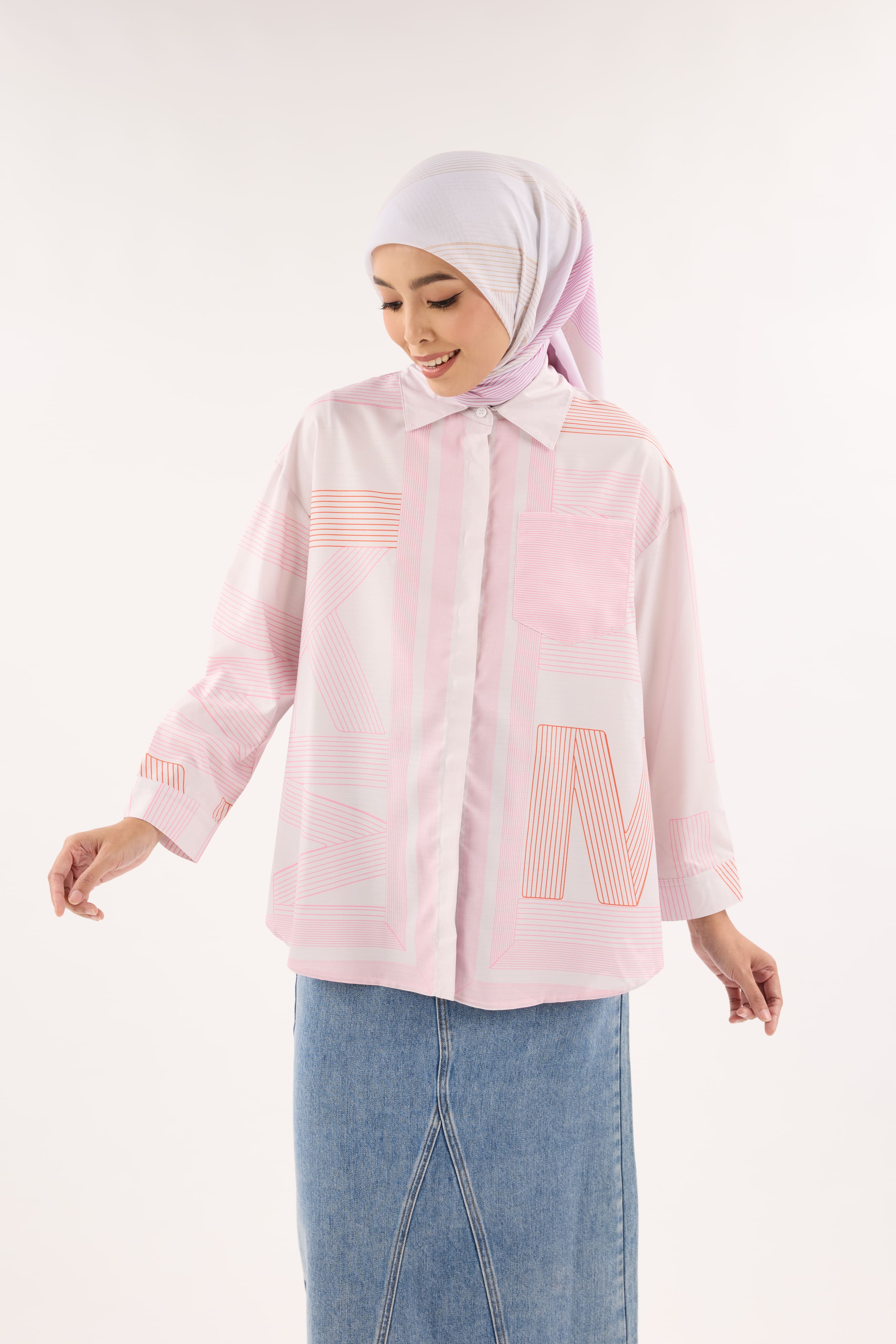Avery Cotton Candy Printed Oversized Shirt