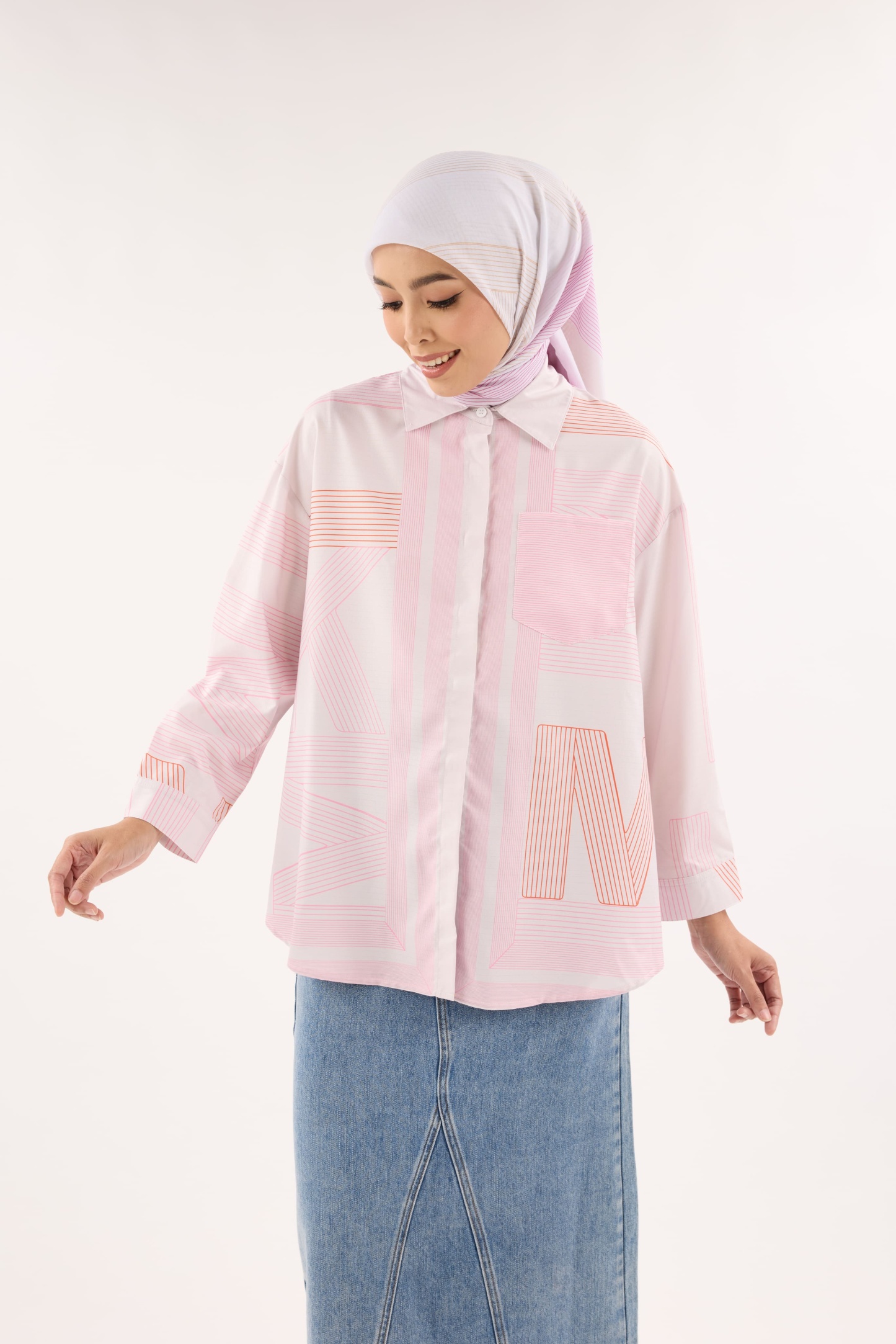 Avery Cotton Candy Printed Oversized Shirt