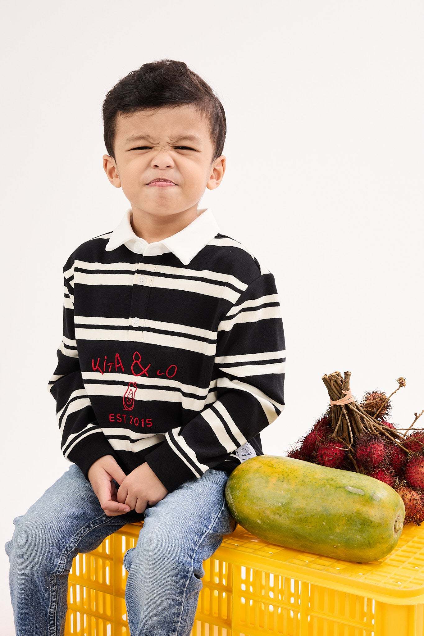 Papaya Black Mini Polo Shirt - Kids
