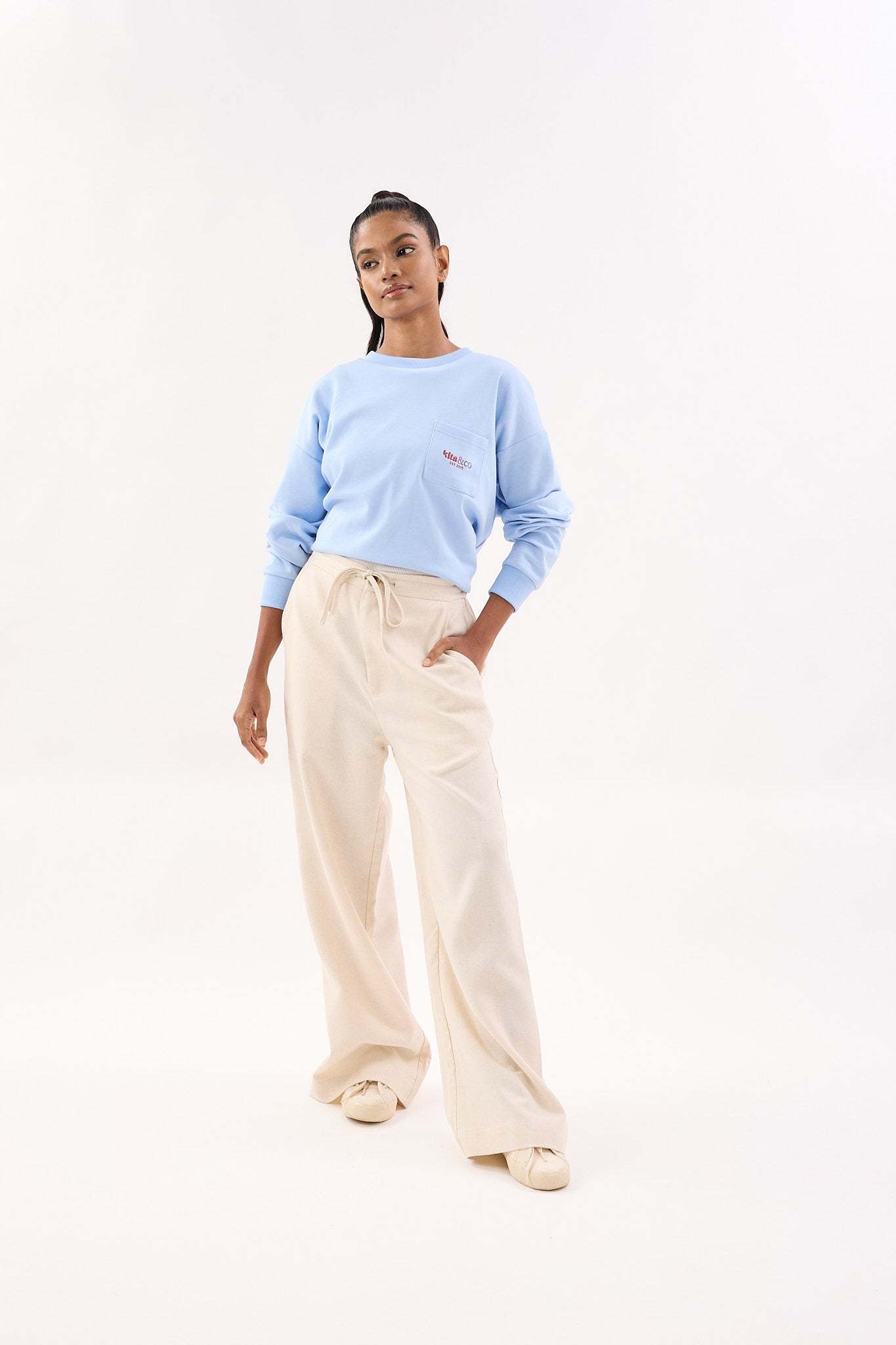 Ivory White Linen Wide Leg Pants - Women's