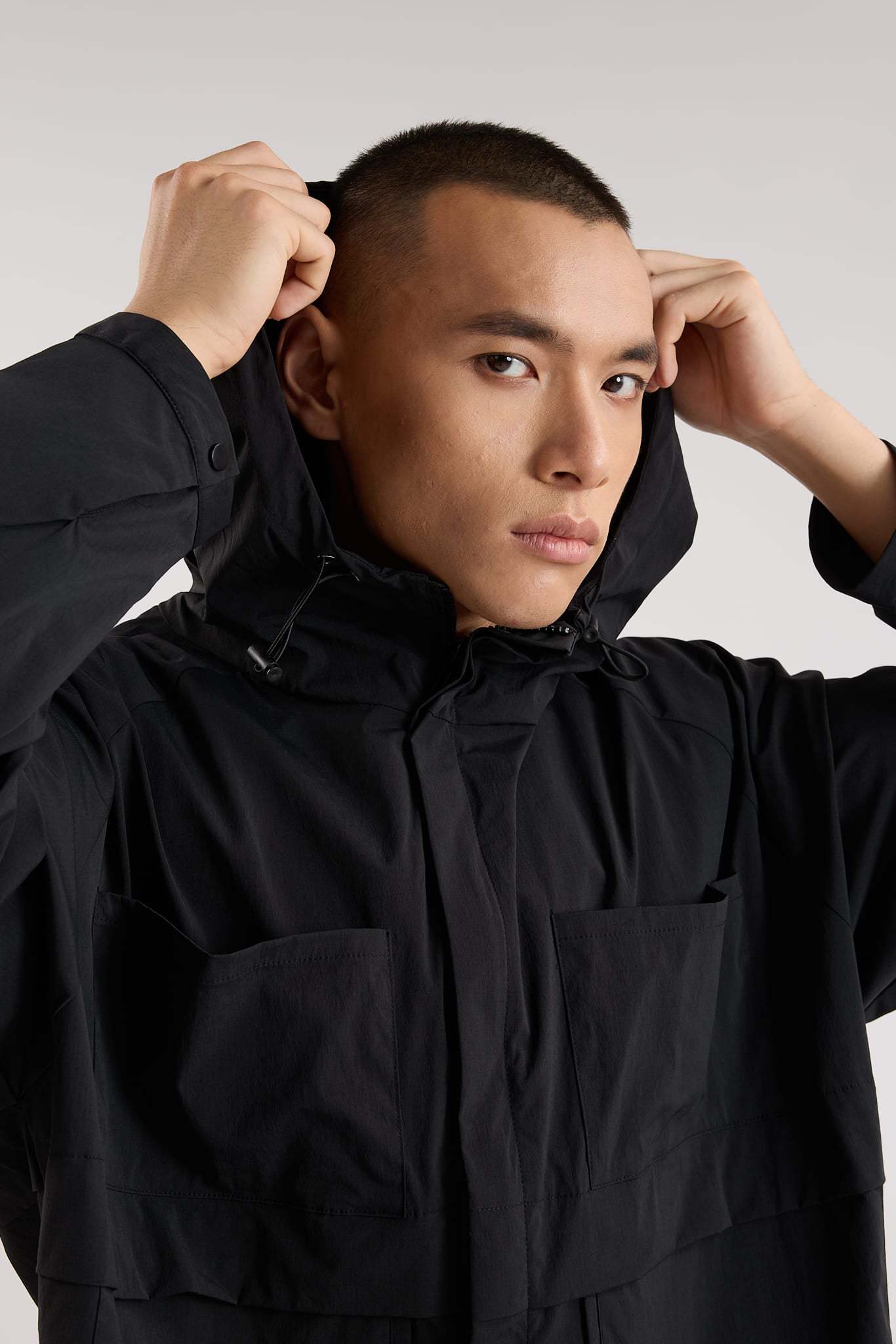 Jet Black Parka Jacket