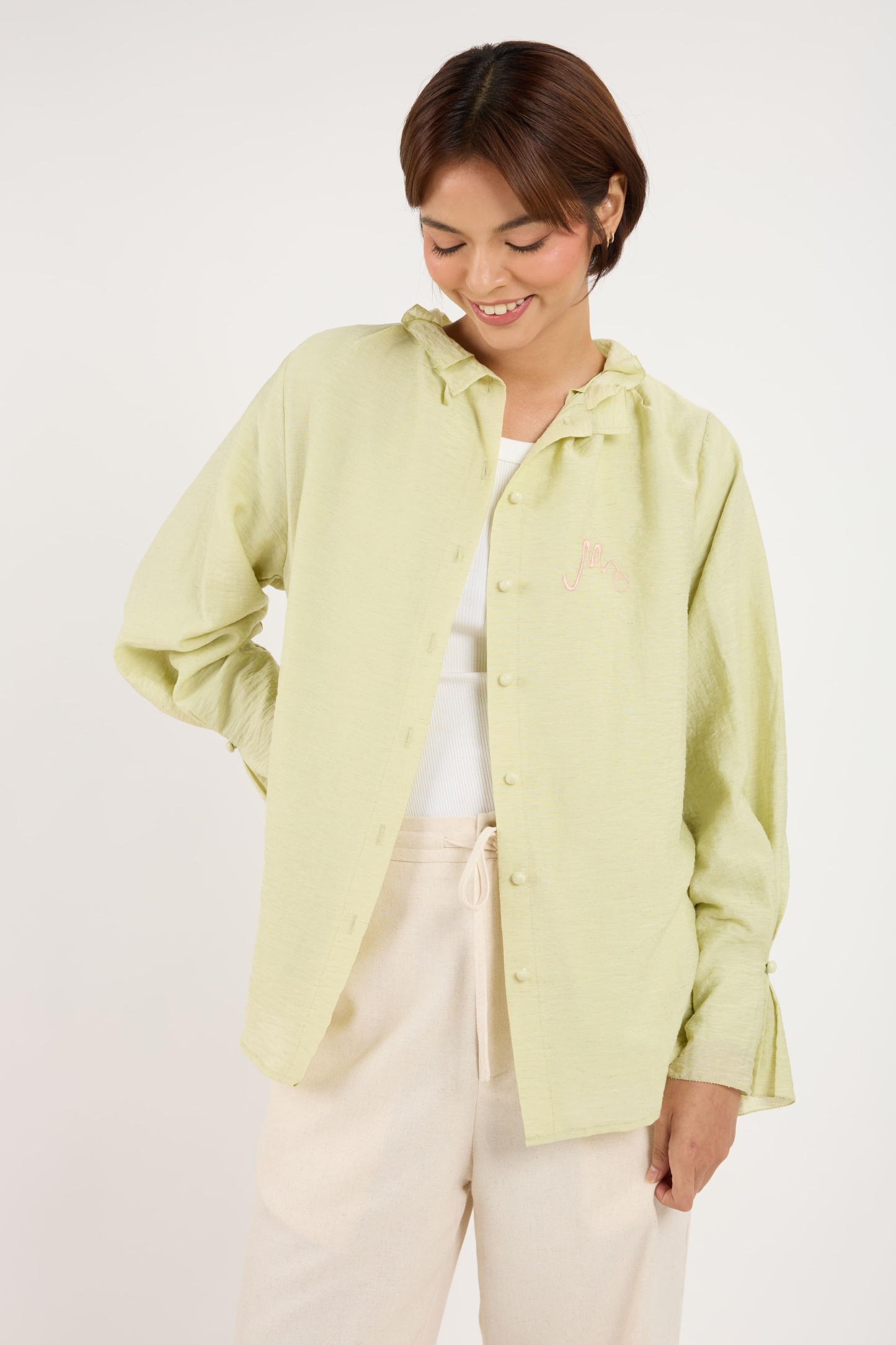 Manggis Green Melon High Neck Top