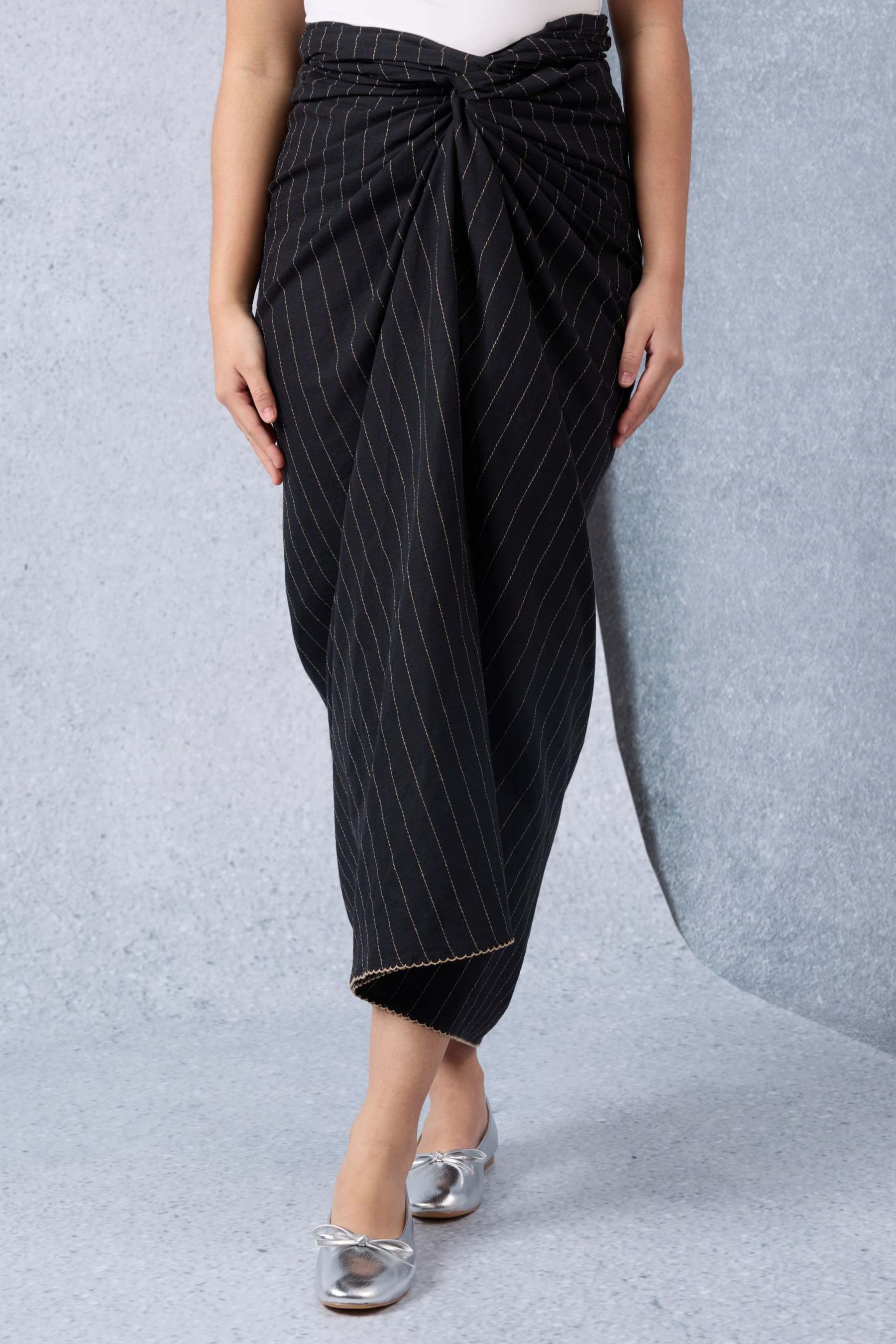 Suka Black Printed Pareo Skirt