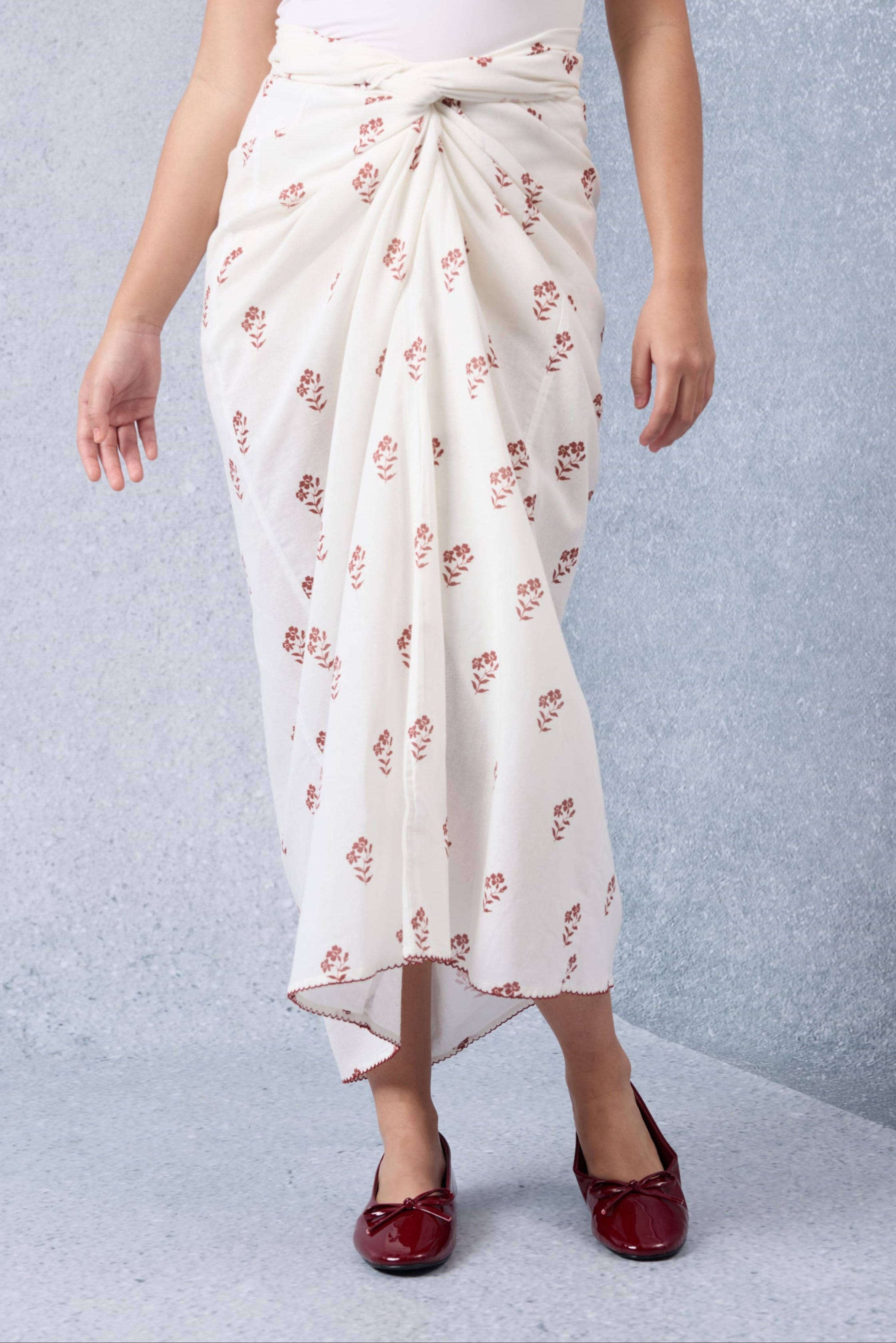 Suka Maroon Printed Pareo Skirt