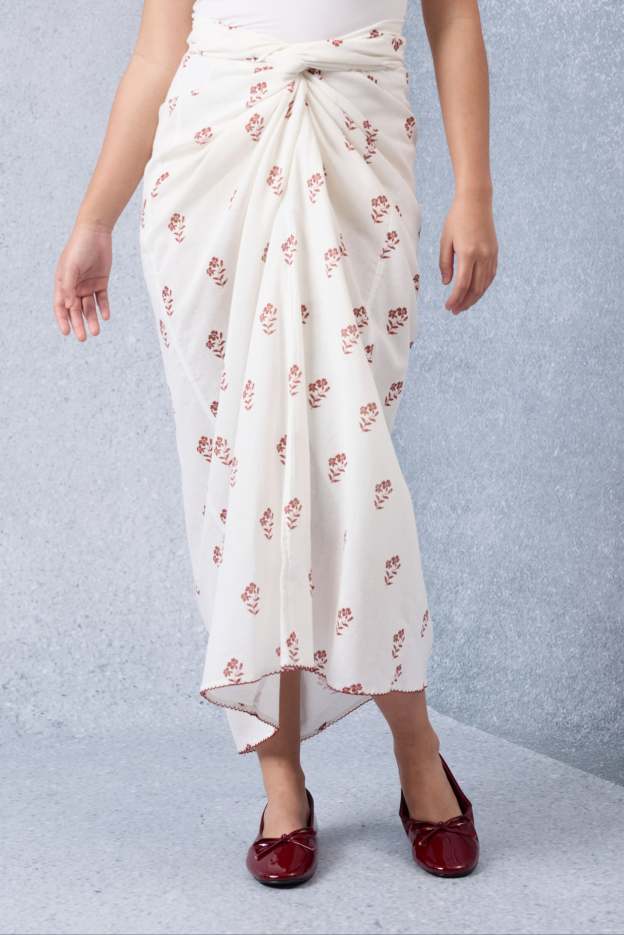 Suka Maroon Printed Pareo Skirt