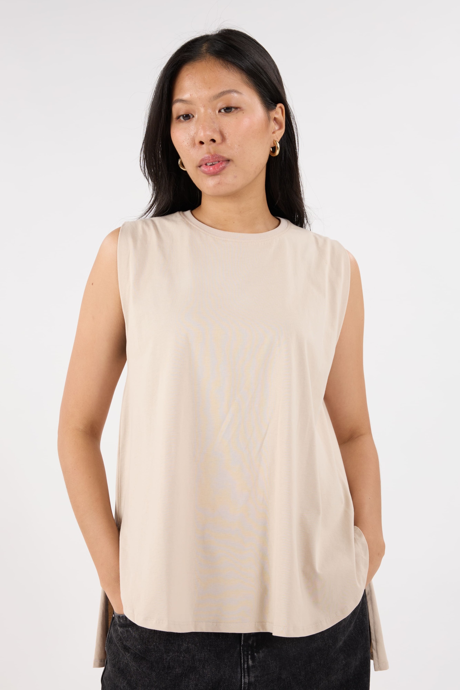 Nude Sleeveless Top
