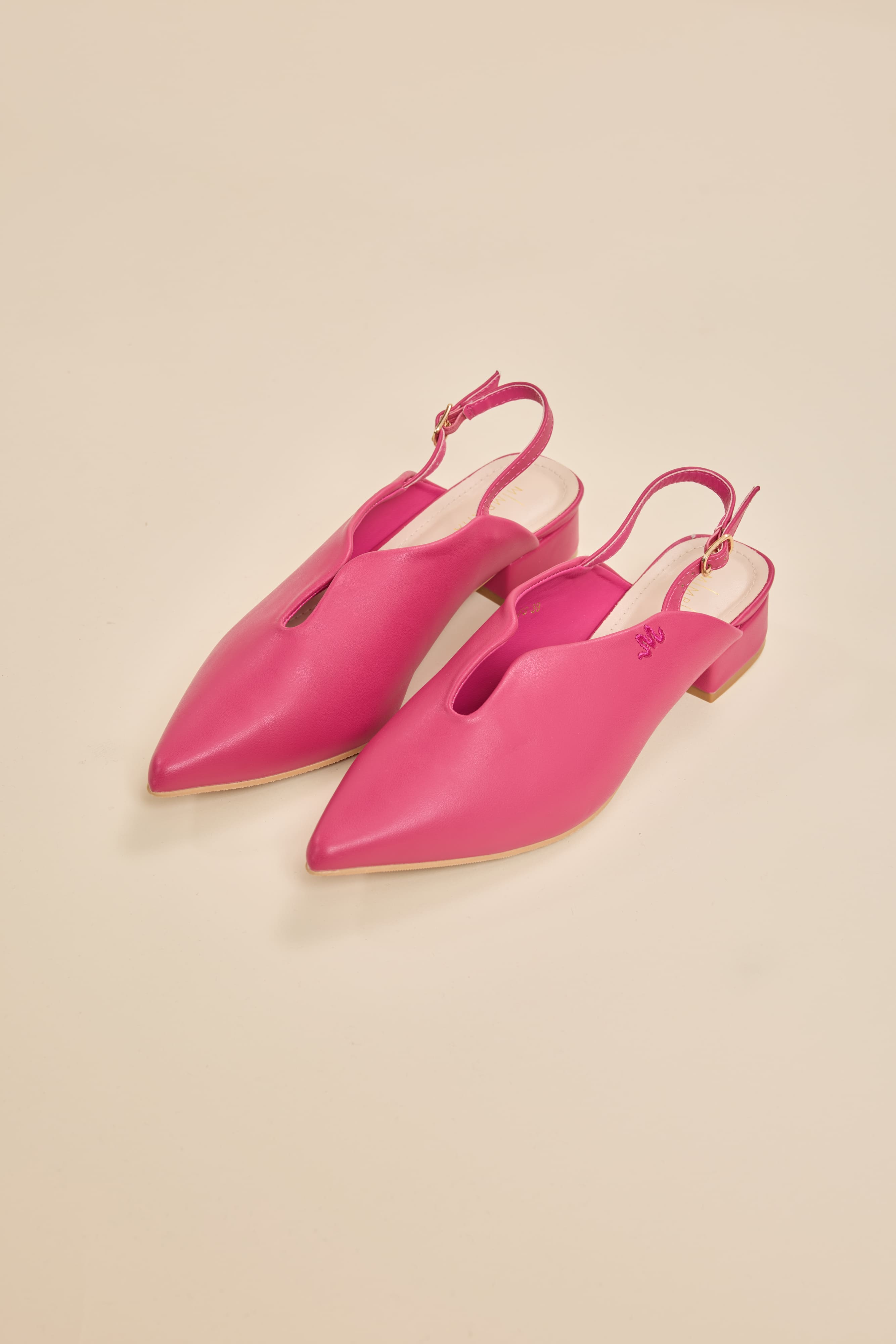 Huda Fuchsia Low-Block Mules