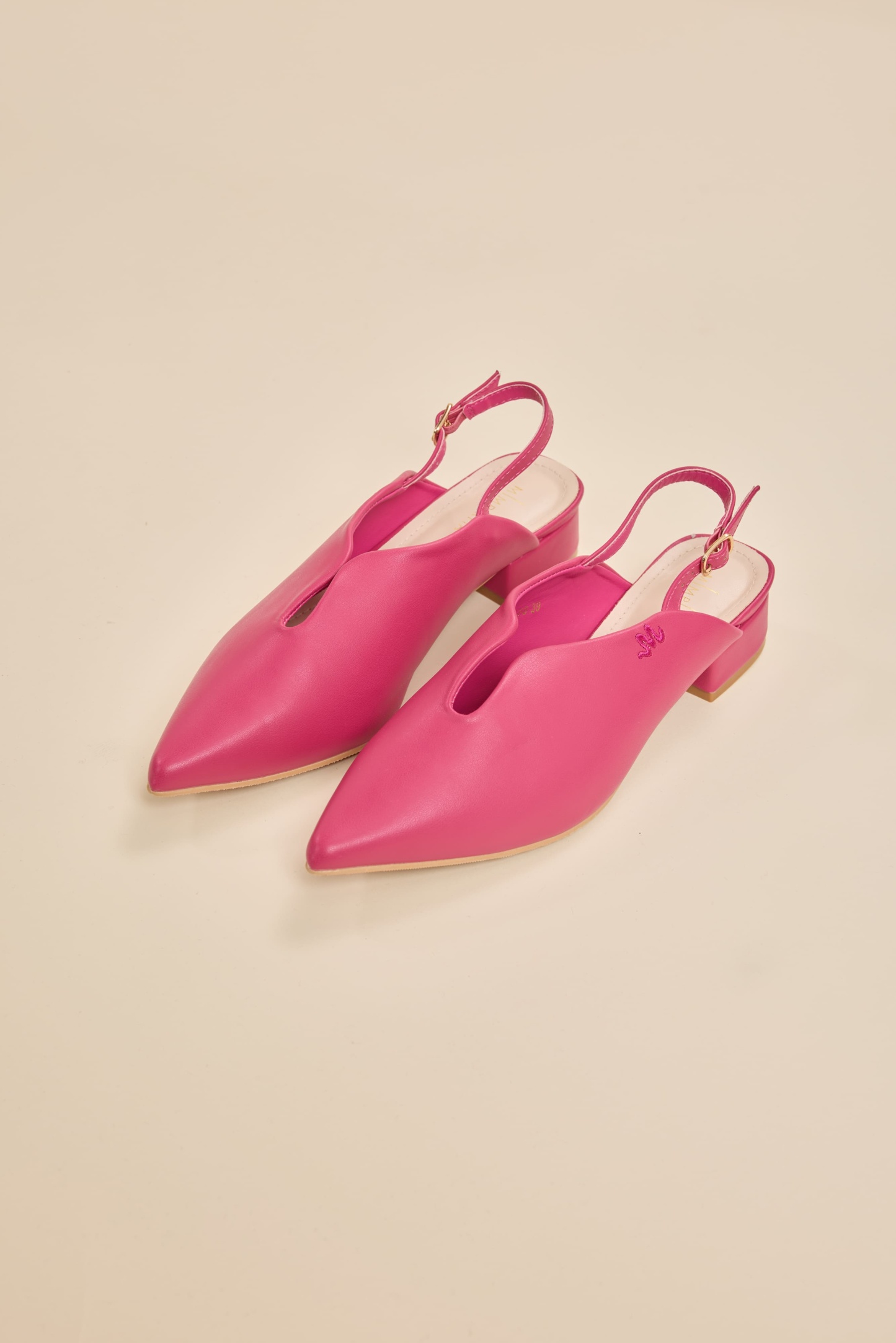Huda Fuchsia Low-Block Mules