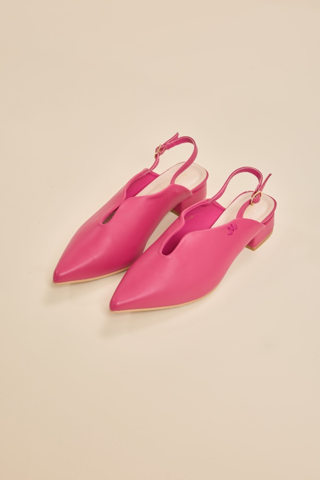 Huda Fuchsia Low-Block Mules
