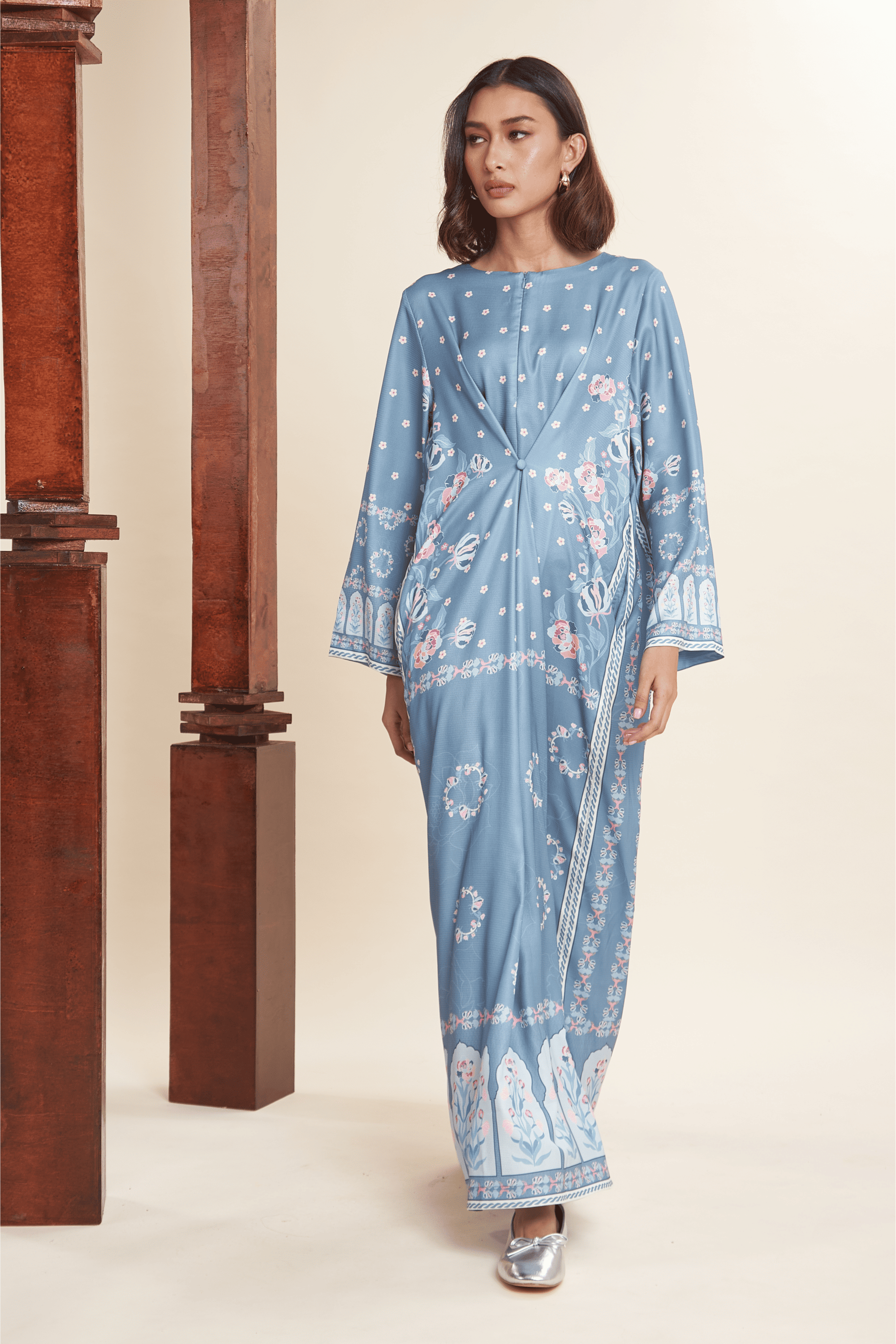 Yaris Silver Blue Long Dress