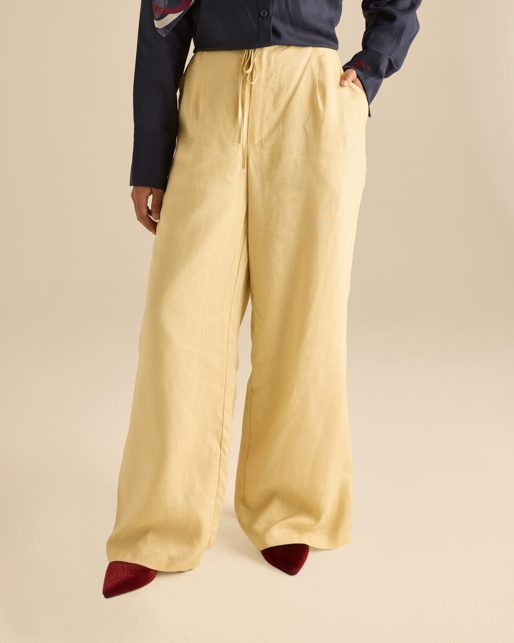 Calma Soft Yellow Linen Pants