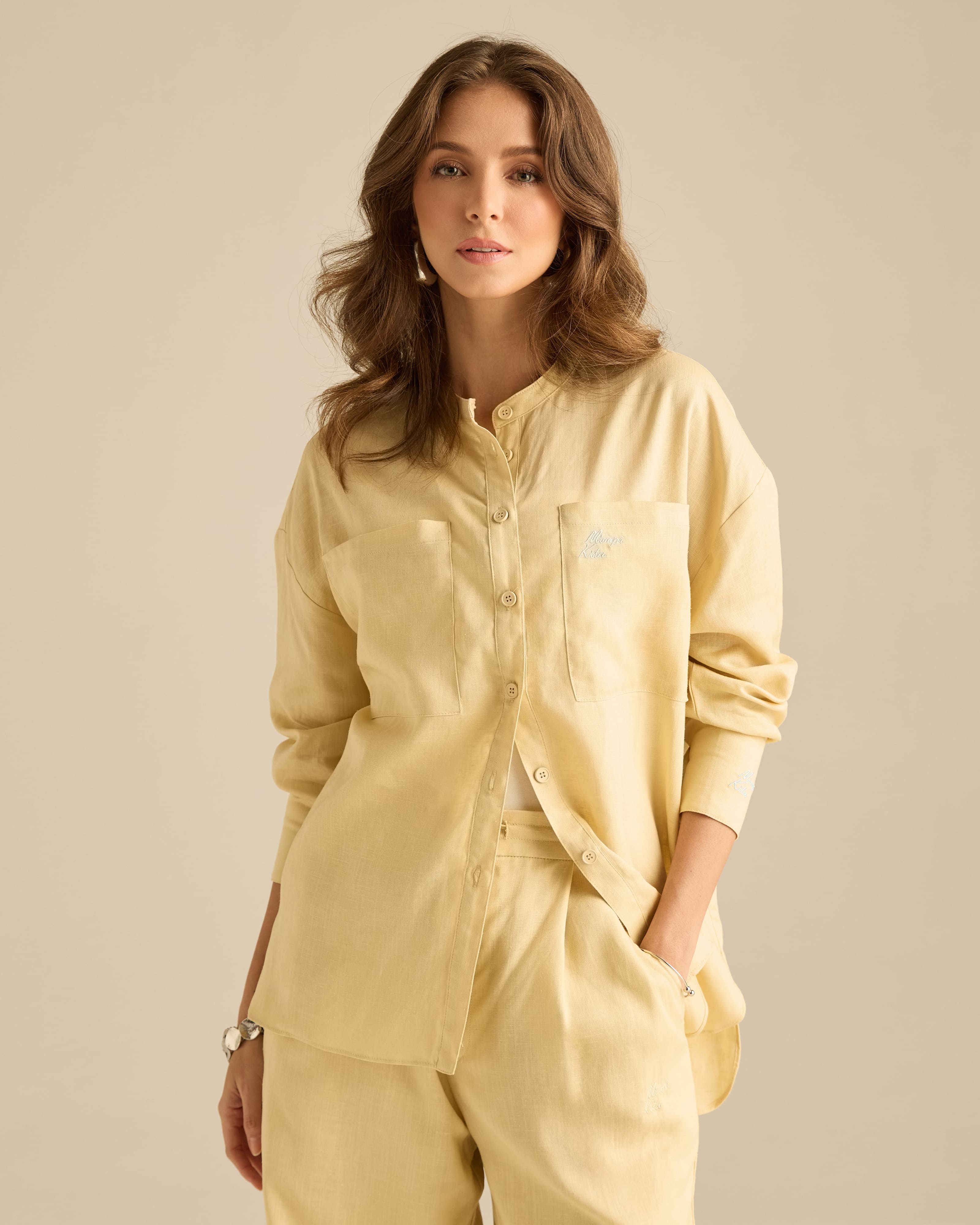 Mila Soft Yellow Linen Shirt