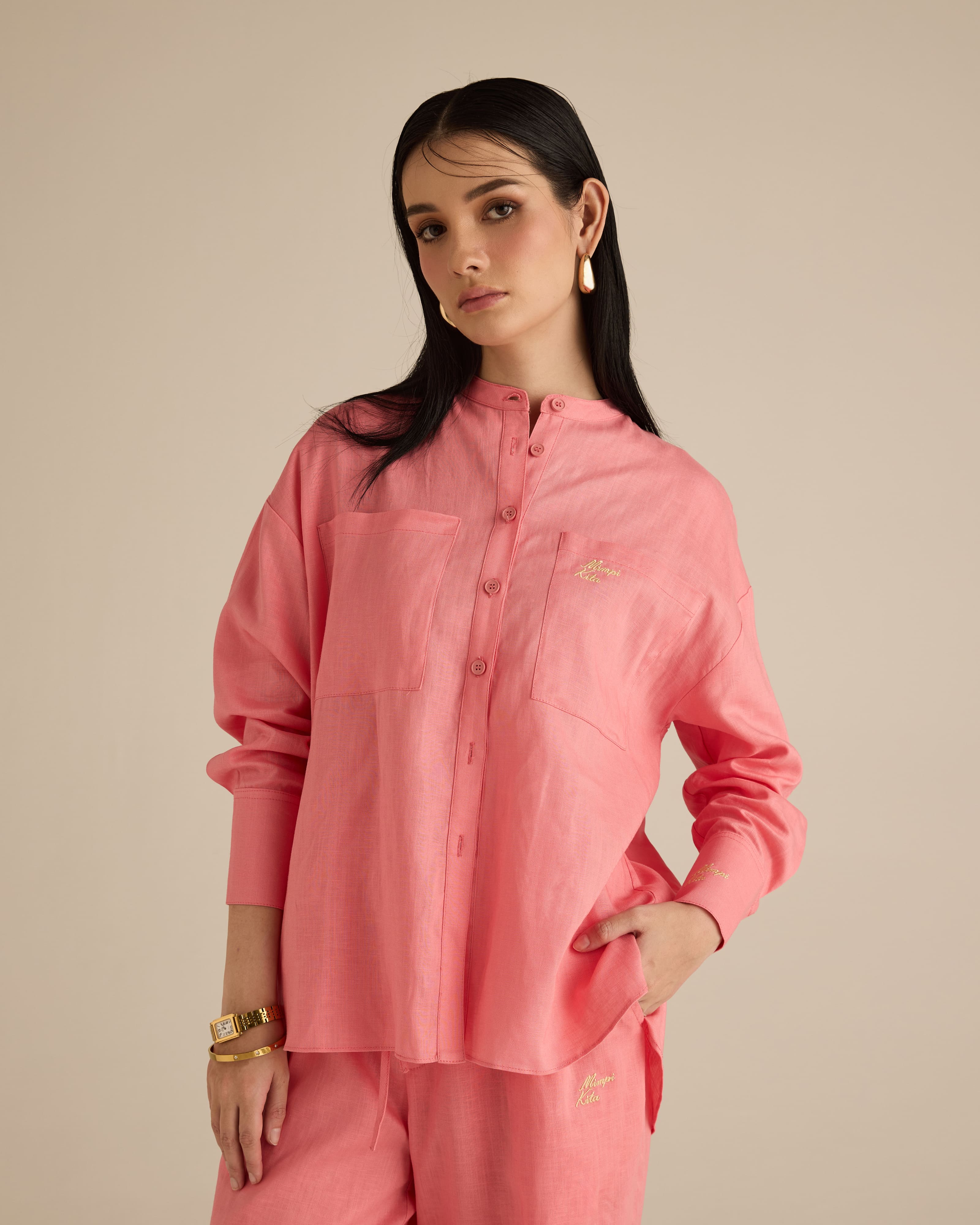 Mila Rosy Pink Linen Shirt