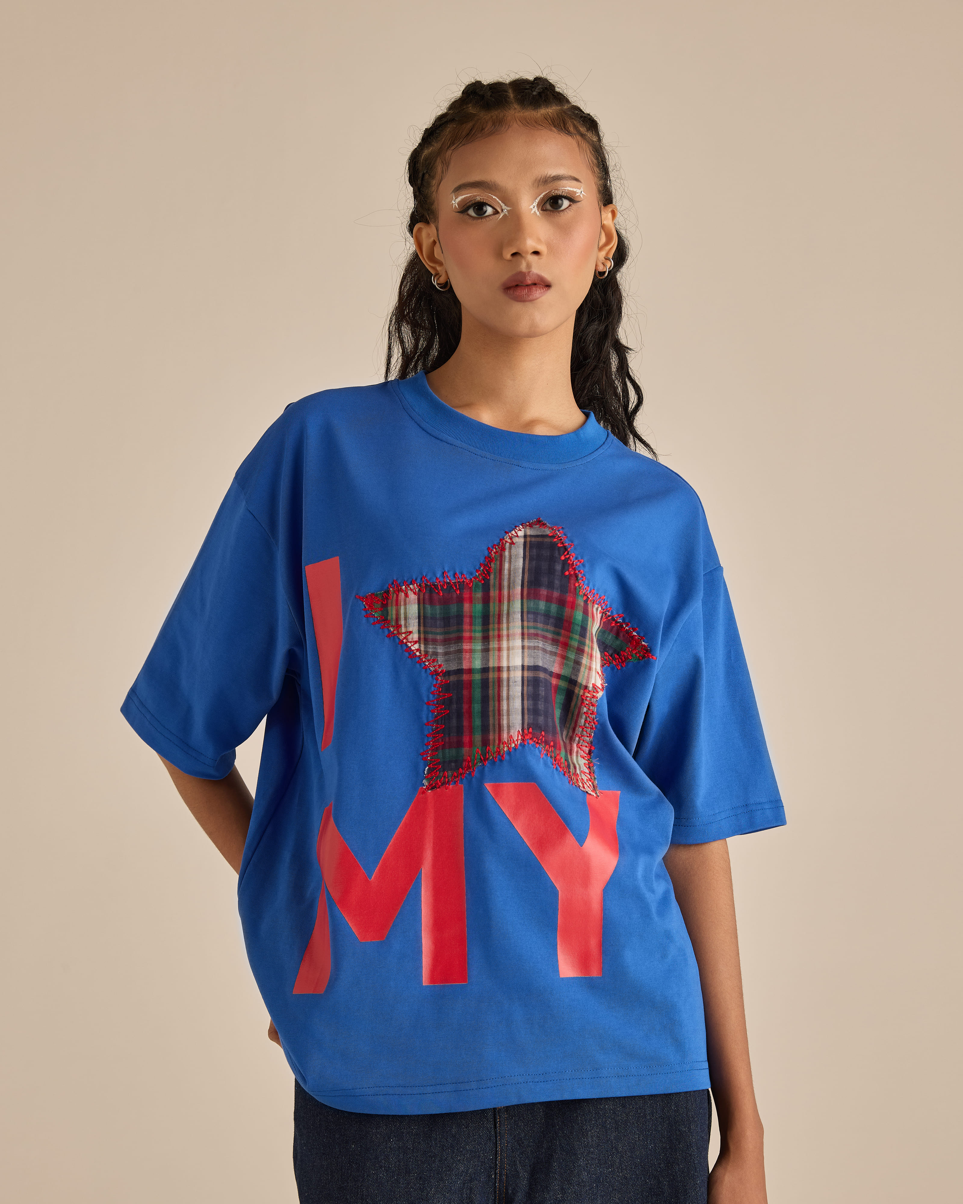 Warga Blue Graphic Short Sleeve T-Shirt