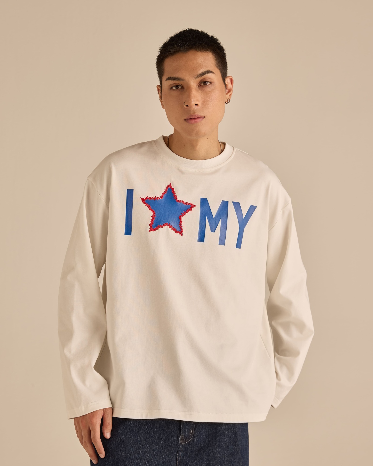 Warga White Graphic Long Sleeve T-Shirt