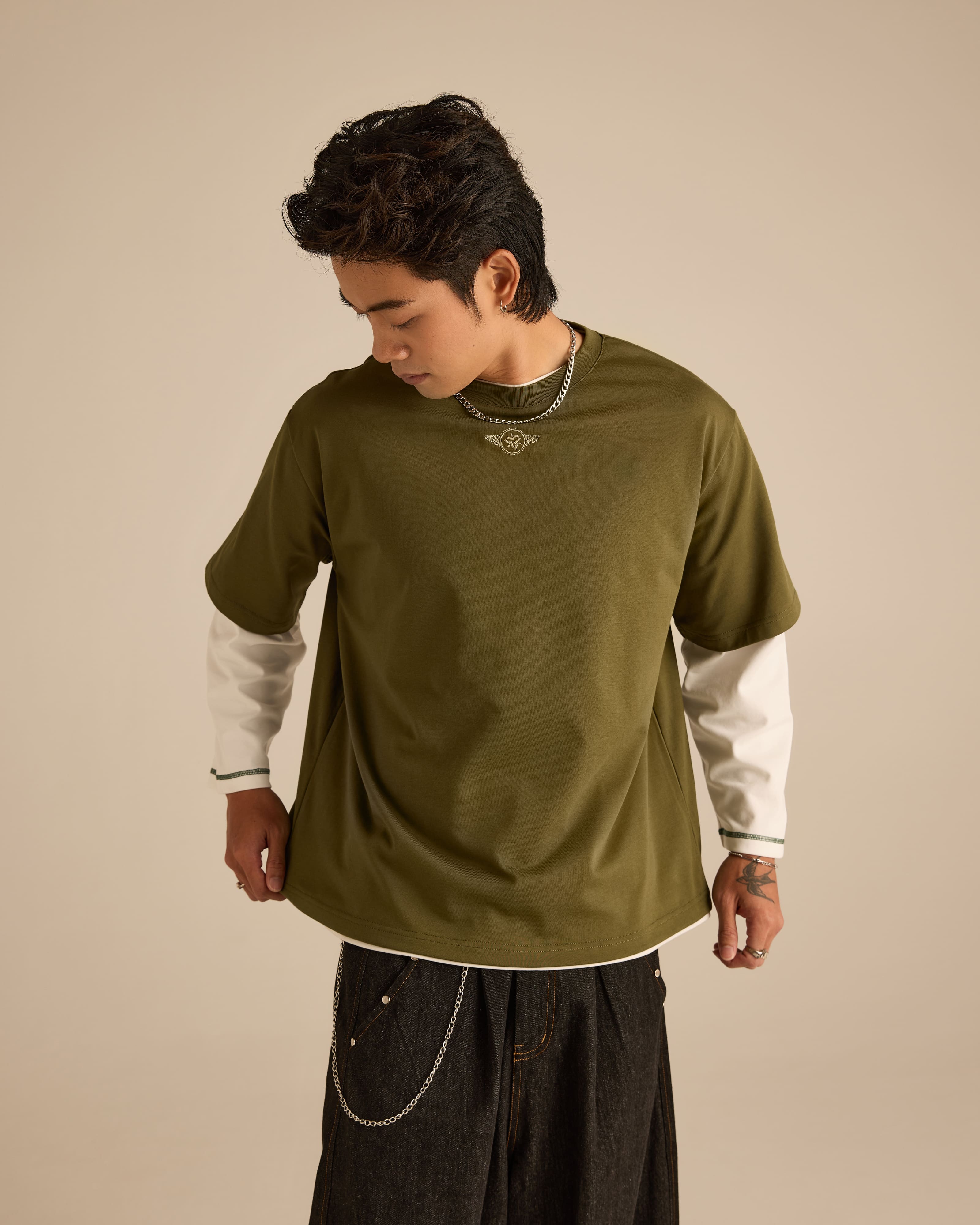 Roadster Olive Graphic Short Sleeve T-Shirt