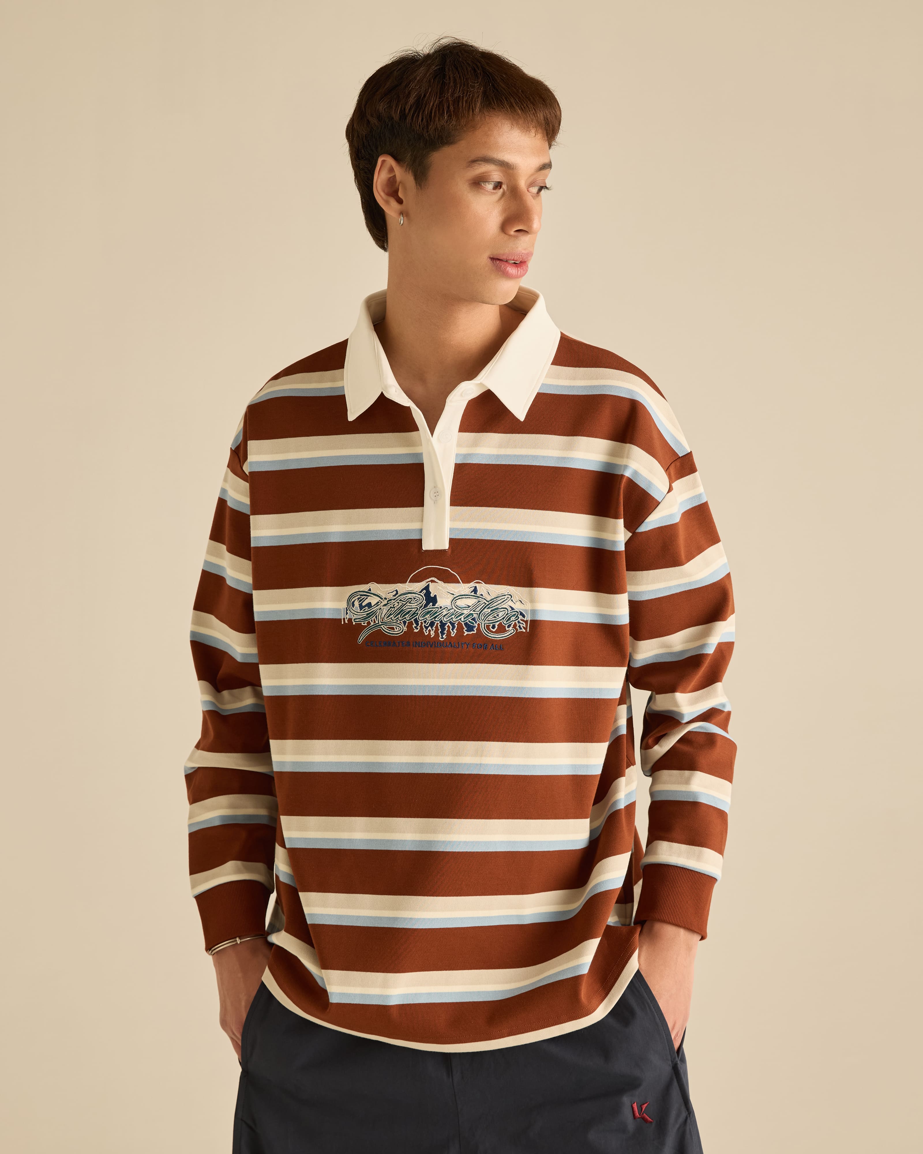 Stripes Collared Rugby Shirt
