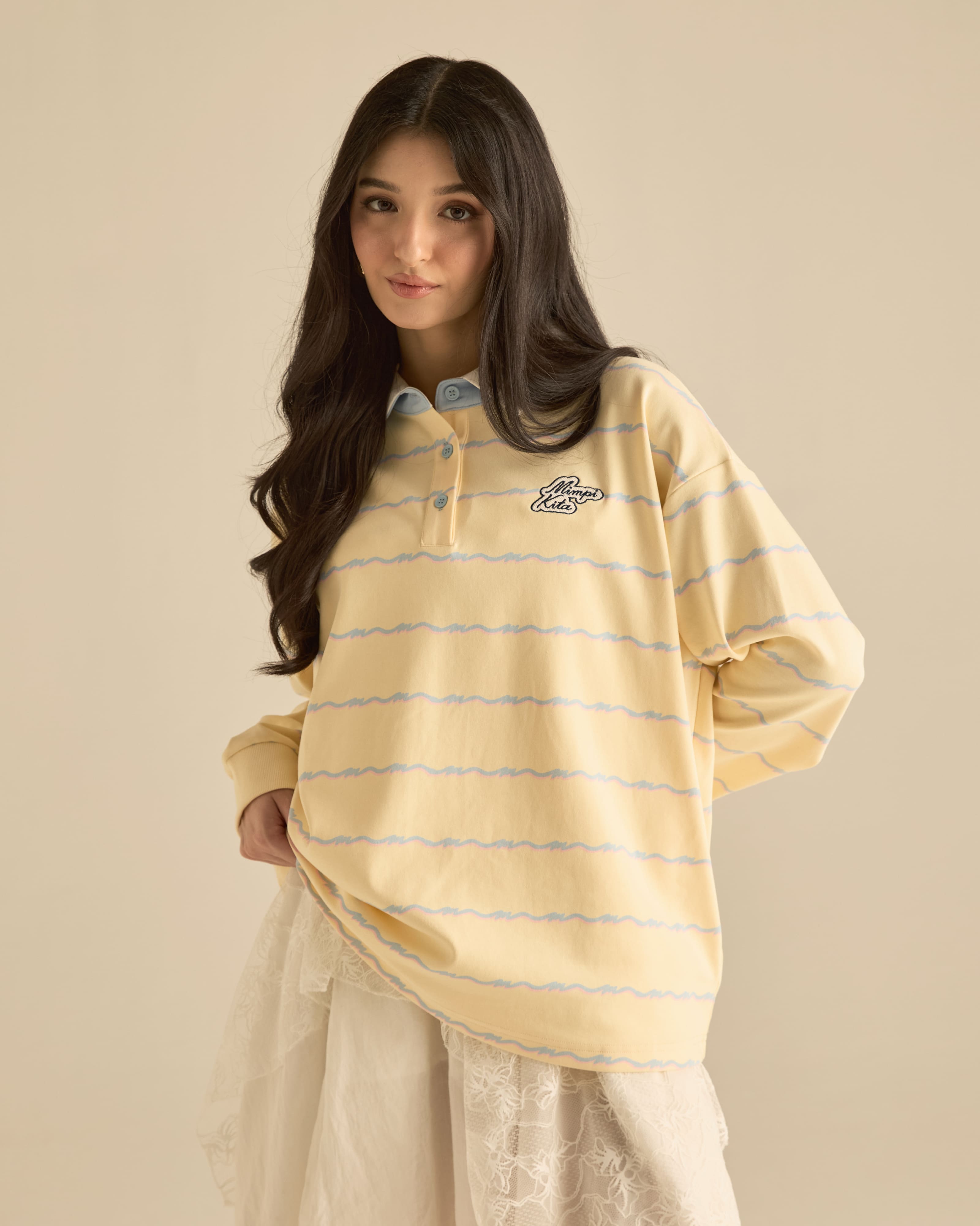 Josie Yellow Collared Striped Top