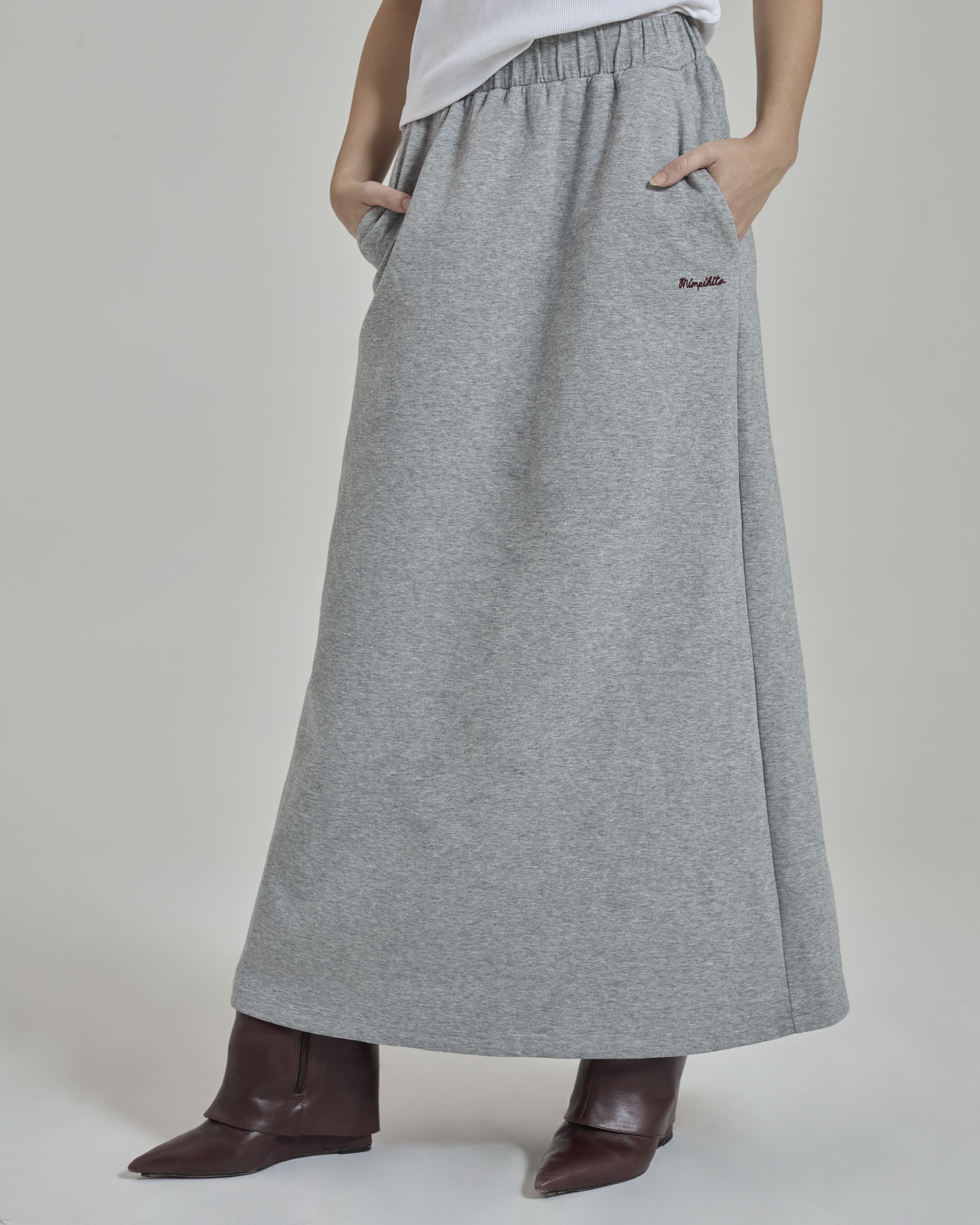 Donna Grey Monogram A-Line Skirt